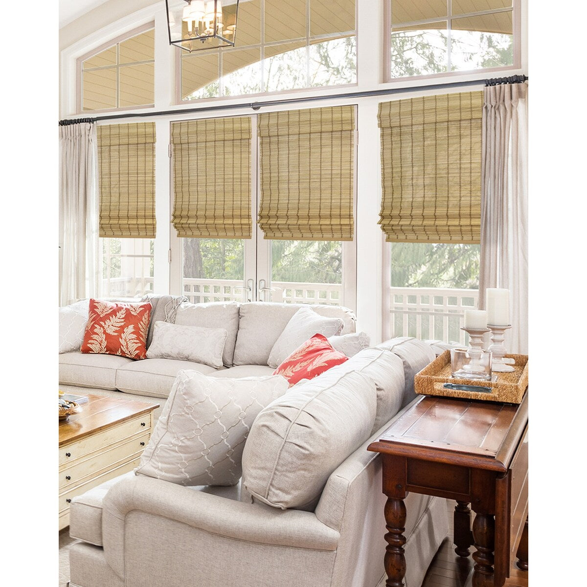 Chicology Cordless Bamboo Light-filtering Roman Shades