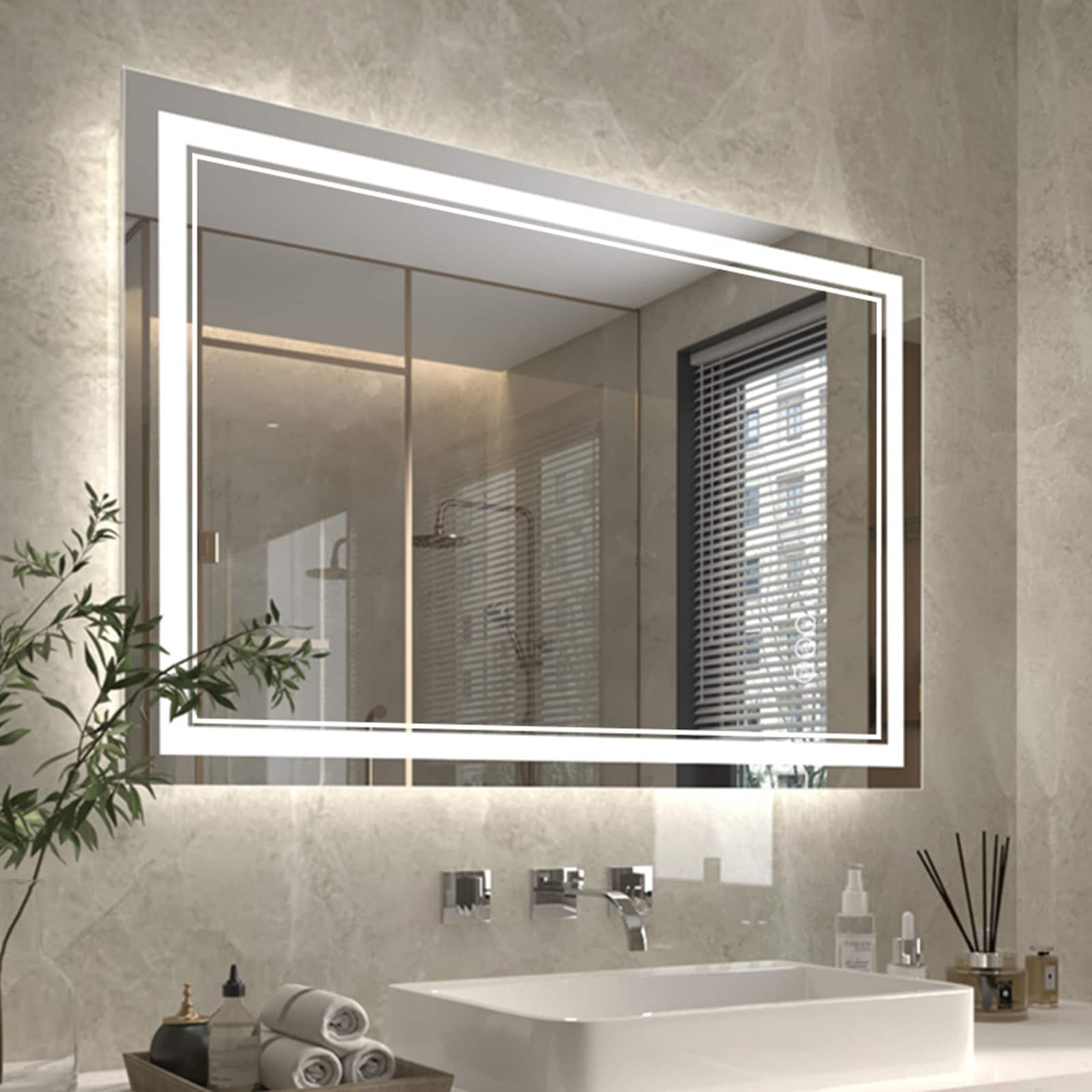 ExBrite Anti-Fog LED Bathroom Mirror with Endless Dimming