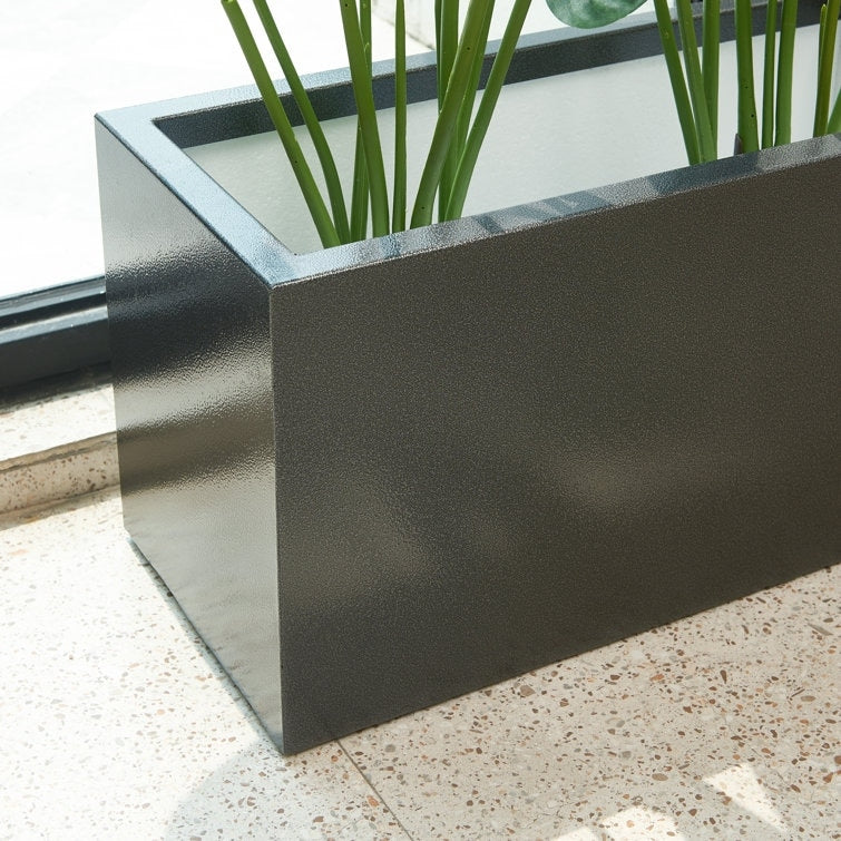 Metallic Heavy Planter for Outdoor Plants Tall and Long Metal Divider Planter Box