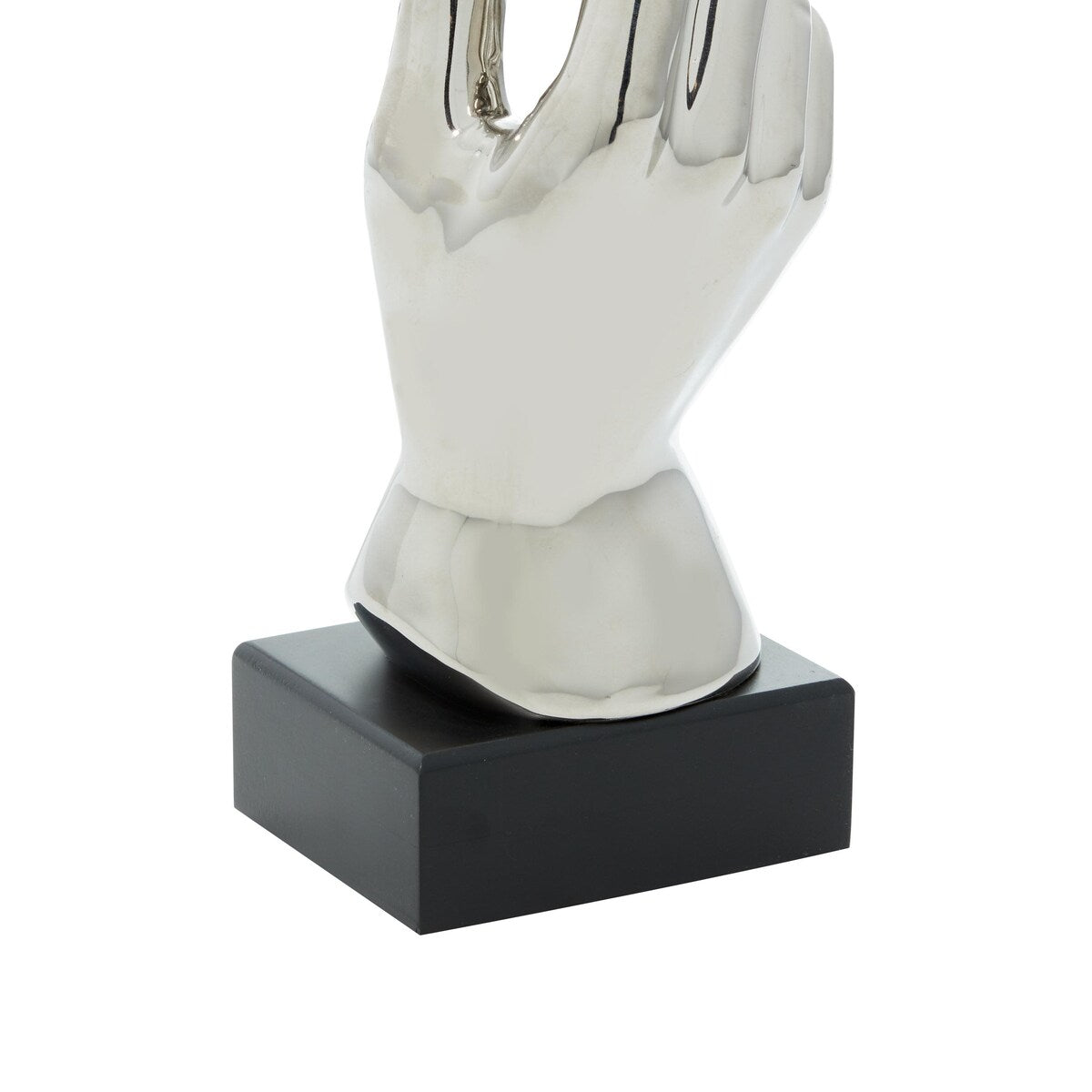 Polystone Hands Decorative Sculpture - Silver - Roche River Decor