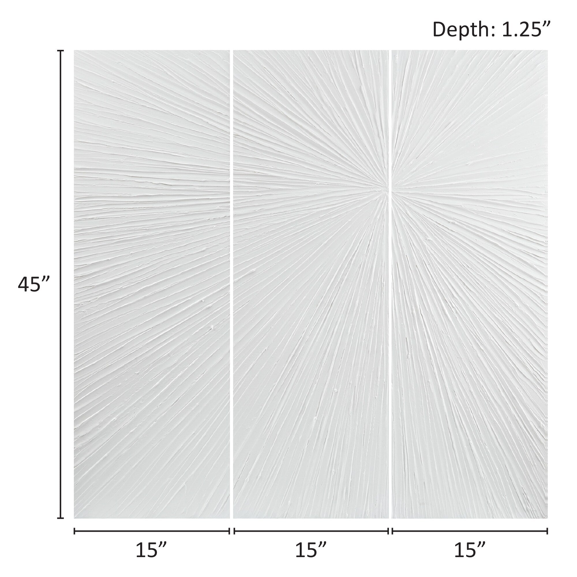 Madison Park Signature Sunburst Hand Painted Triptych 3-piece Dimensional Resin Wall Art Set