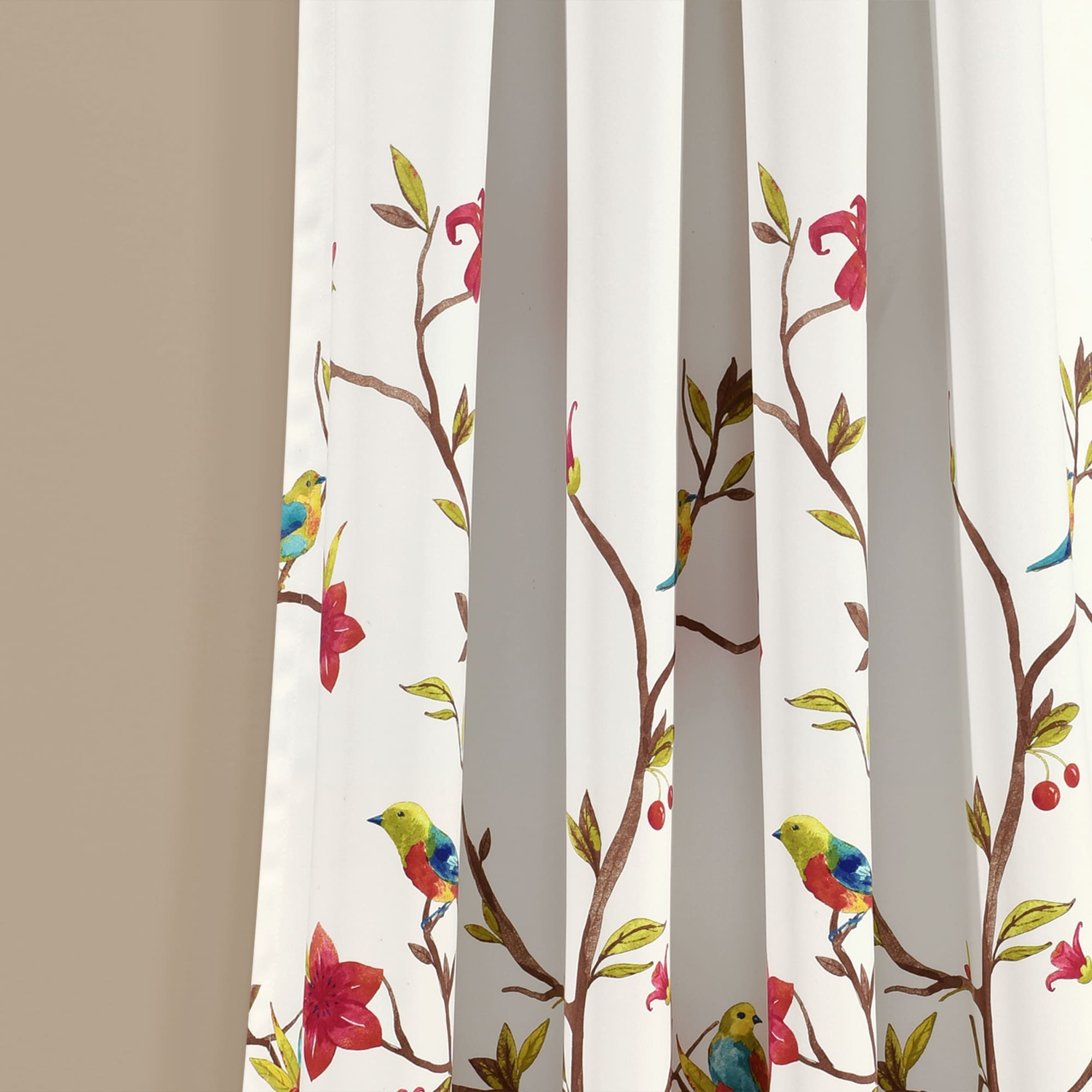 Lush Decor Neela Botanical Bird Curtain Panel Pair