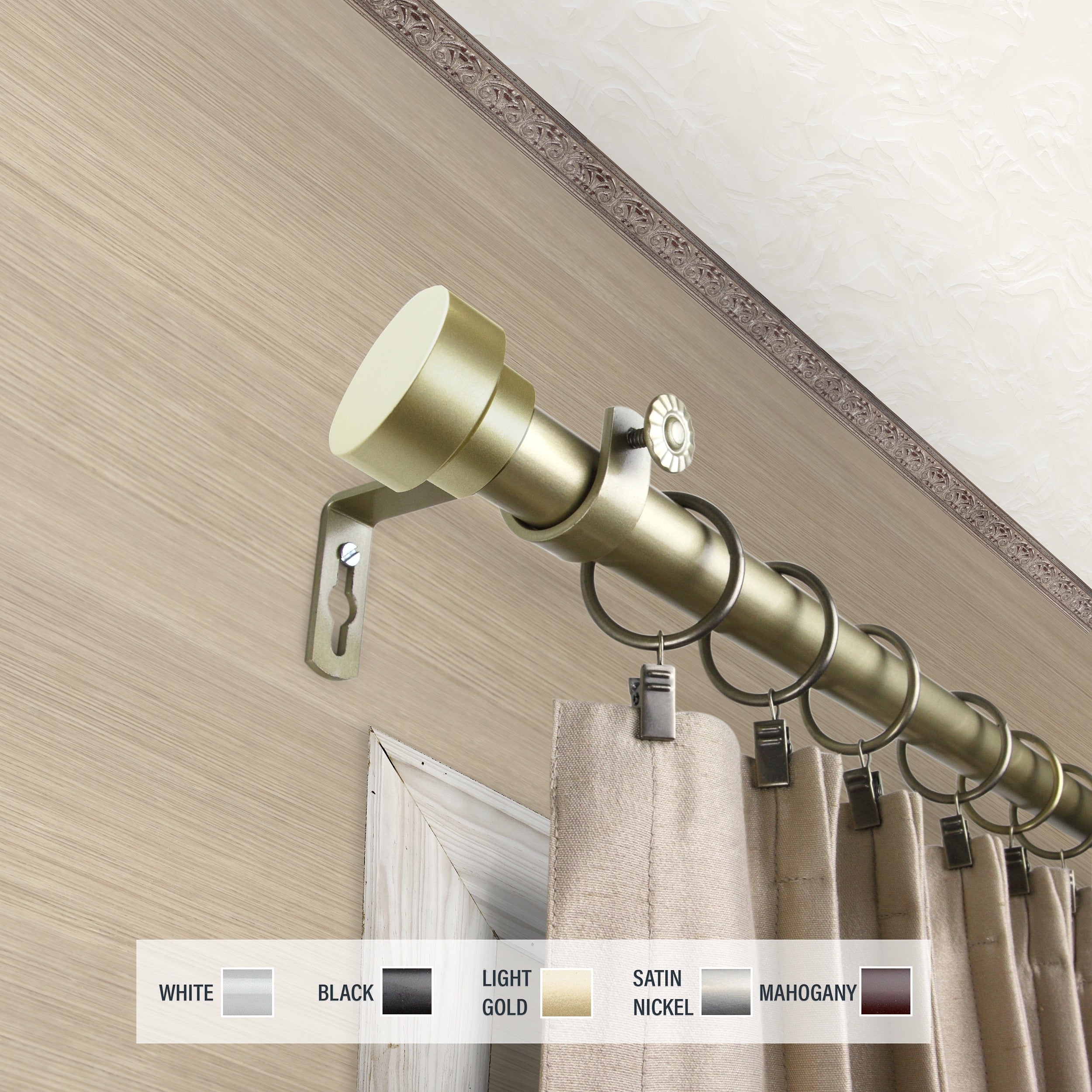 InStyleDesign Beret 1 inch Diameter Adjustable Curtain Rod