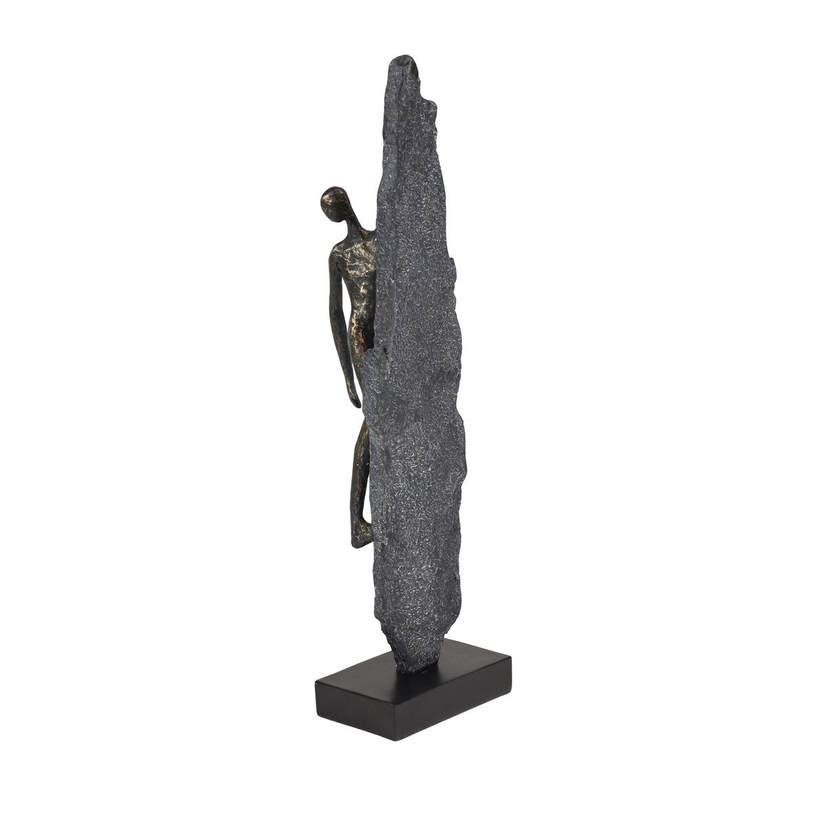 Polystone People Climbing Decorative Sculpture - Bronze - Roche River Decor