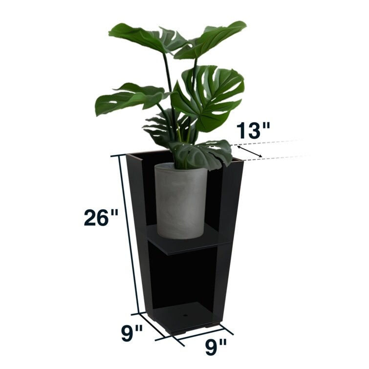 Metallic Heavy Planter for Outdoor Plants Tall and Long Metal Divider Planter Box