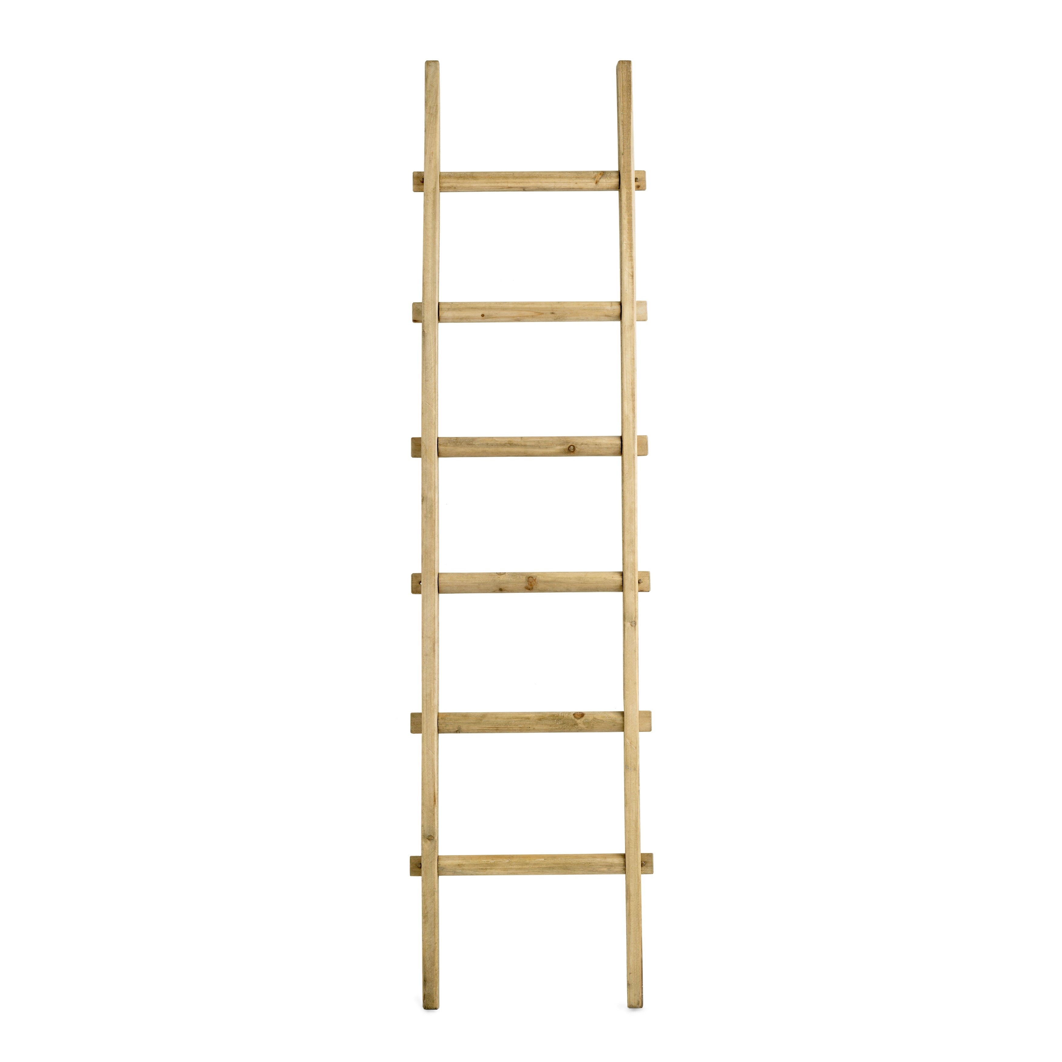 Sagebrook Home Rustic 6ft Tall Blanket Ladder, Decorative Freestanding Ladder For Storage - 19 x 2 x 76