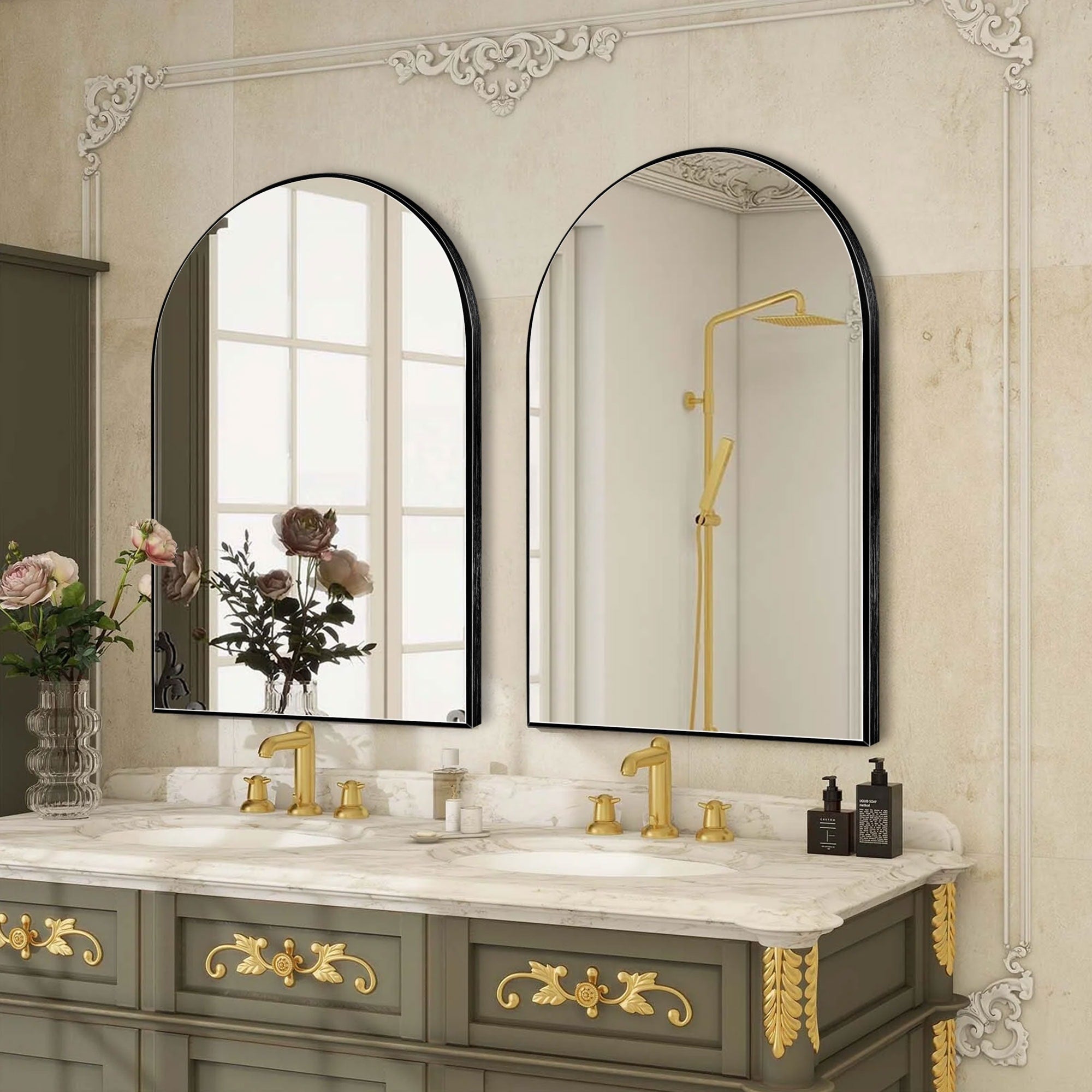 Modern Arch Bathroom Wall Mounted Vanity Mirror - 24x36