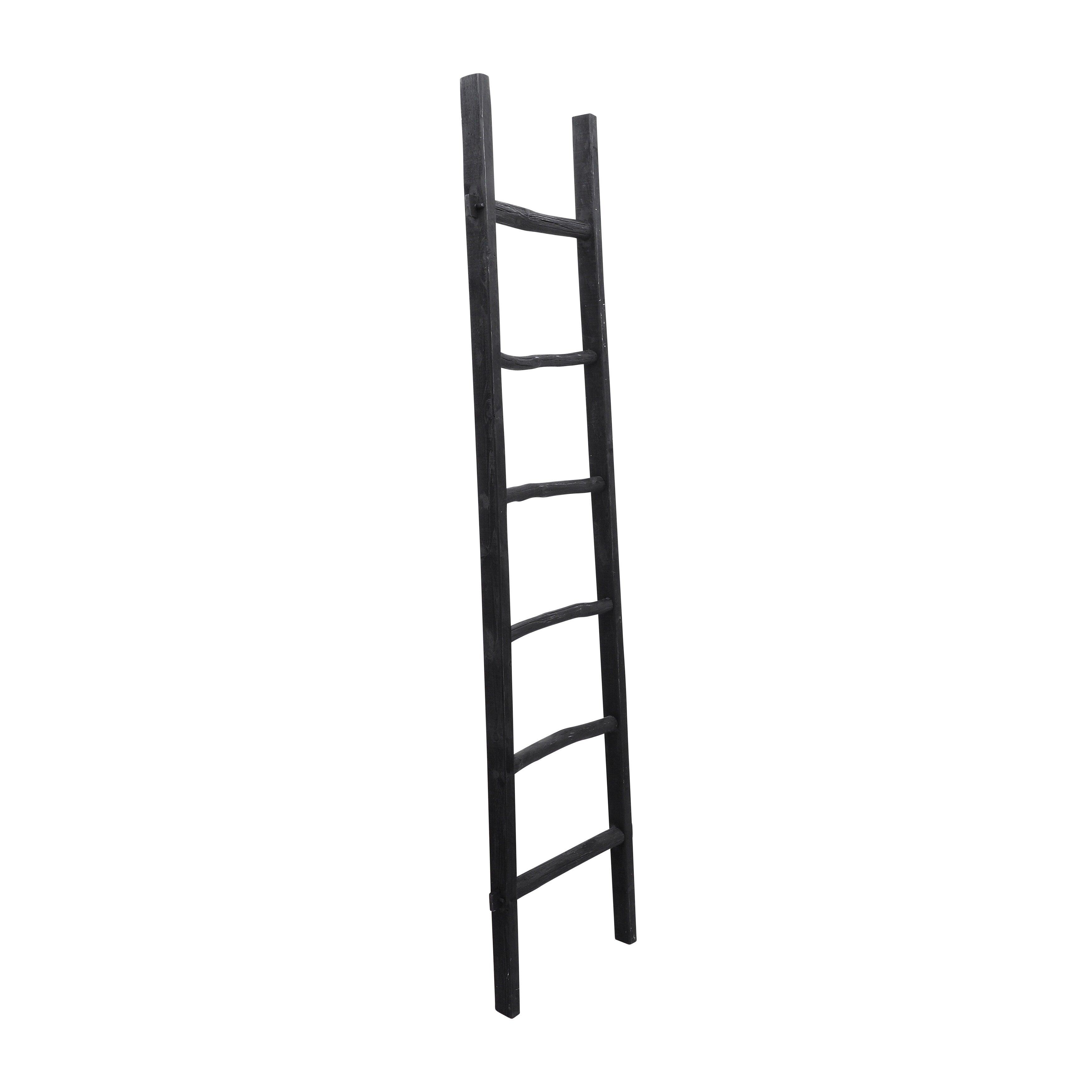 Sagebrook Home Rustic 6ft Tall Blanket Ladder, Decorative Freestanding Ladder For Storage - 19 x 2 x 76