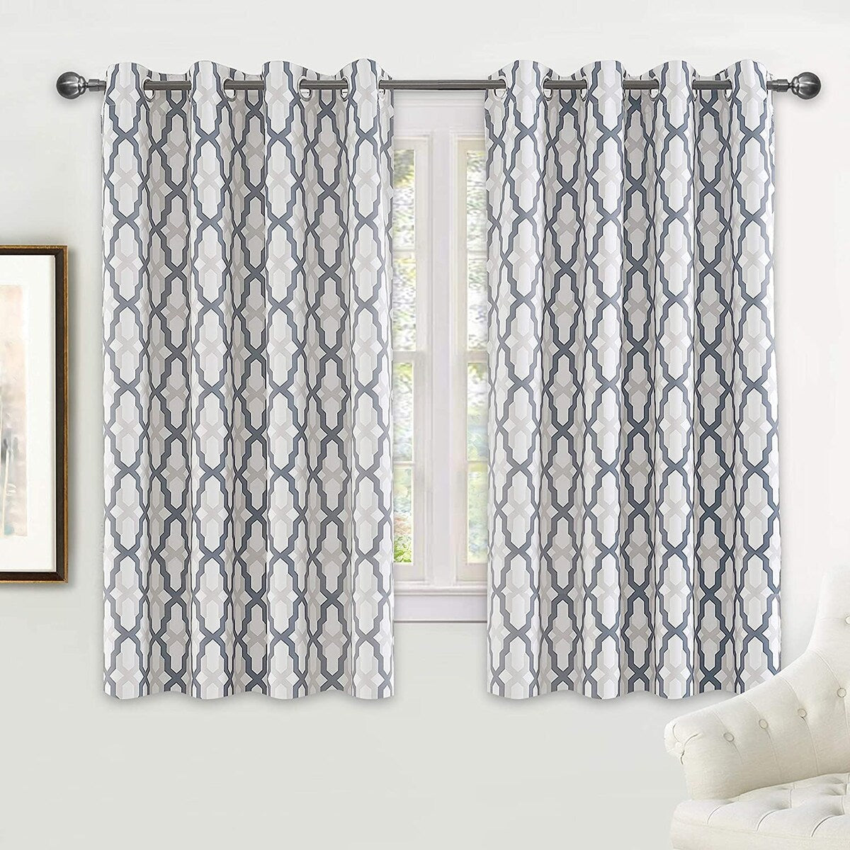 DriftAway Mason/Geo Thermal Insulated Blackout Grommet Window Curtain Panel