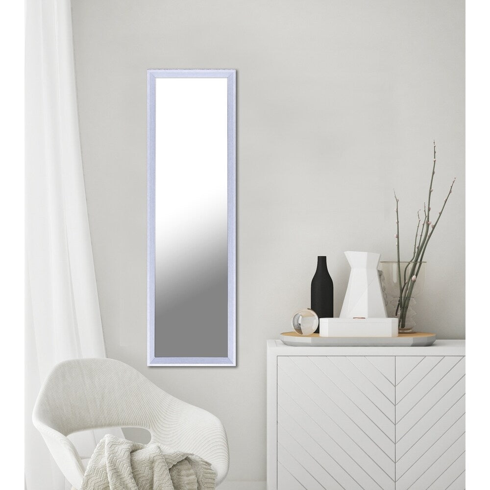 49.5x13.5 Inch Tall Wall And Door Dressing Full Length Mirror - White Washed