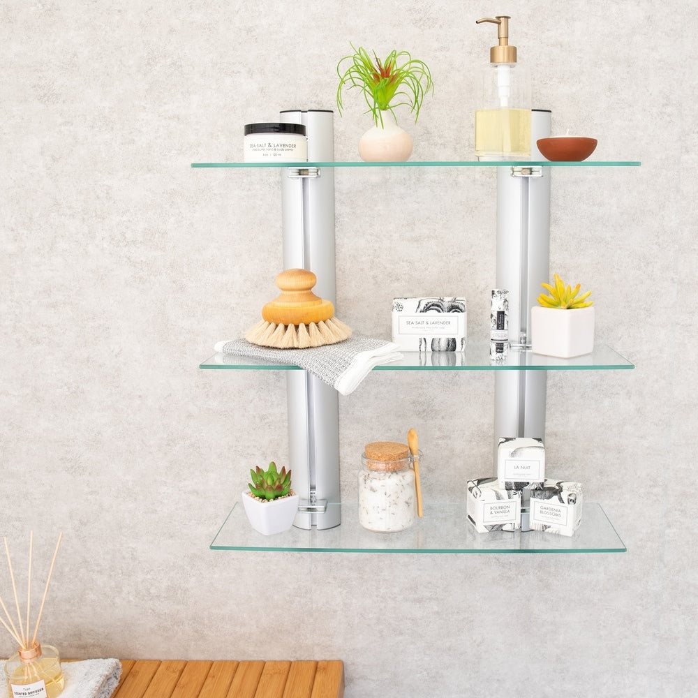 Danya B. Wall-mounted Glass Bathroom Shelving Unit