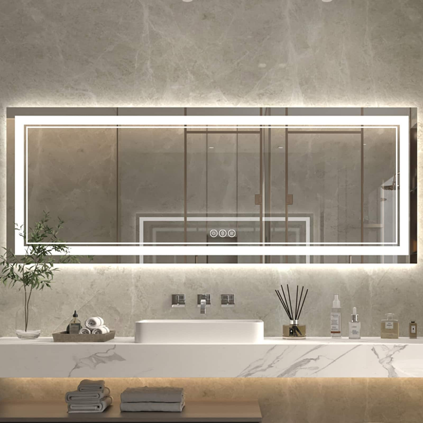 ExBrite Anti-Fog LED Bathroom Mirror with Endless Dimming