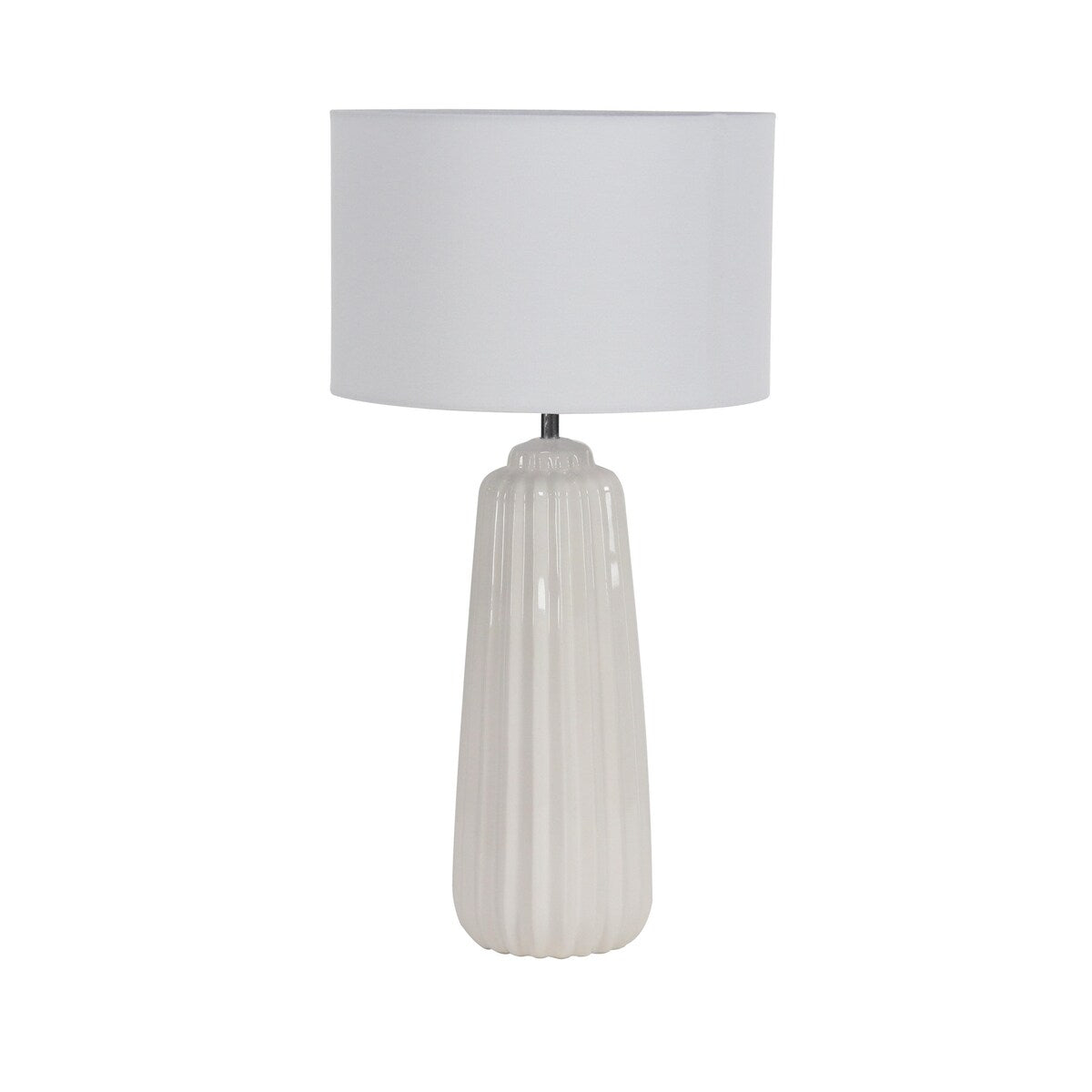 Ceramic Ribbed Room Table Lamp - White - Roche River Decor