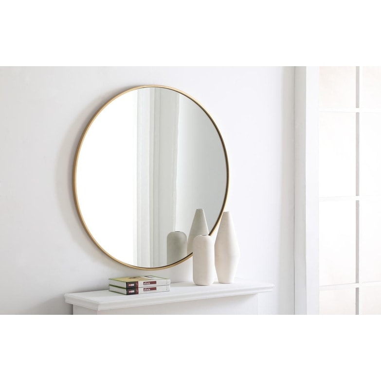 Carson Carrington Labbemala Metal Frame Round Mirror