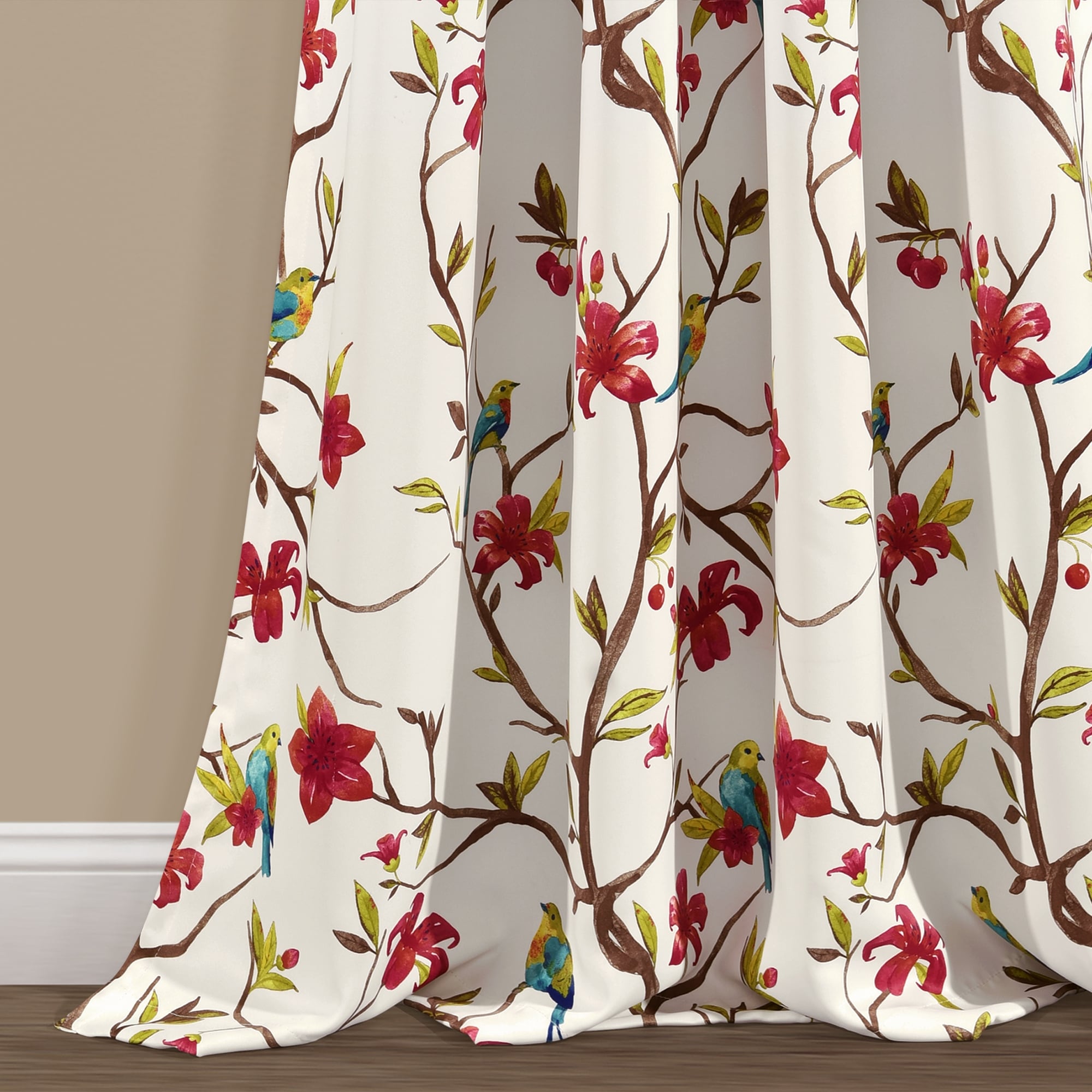 Lush Decor Neela Botanical Bird Curtain Panel Pair