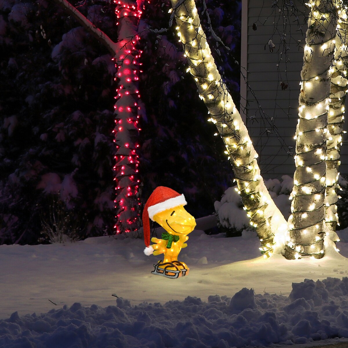 20 Peanuts LED 3D Pre-lit Yard Décor Skating Woodstock