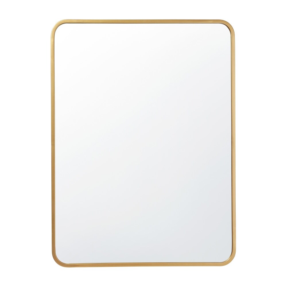 Wall Mount Shatterproof Rectangular Accent Wall Mirror with Metal Frame