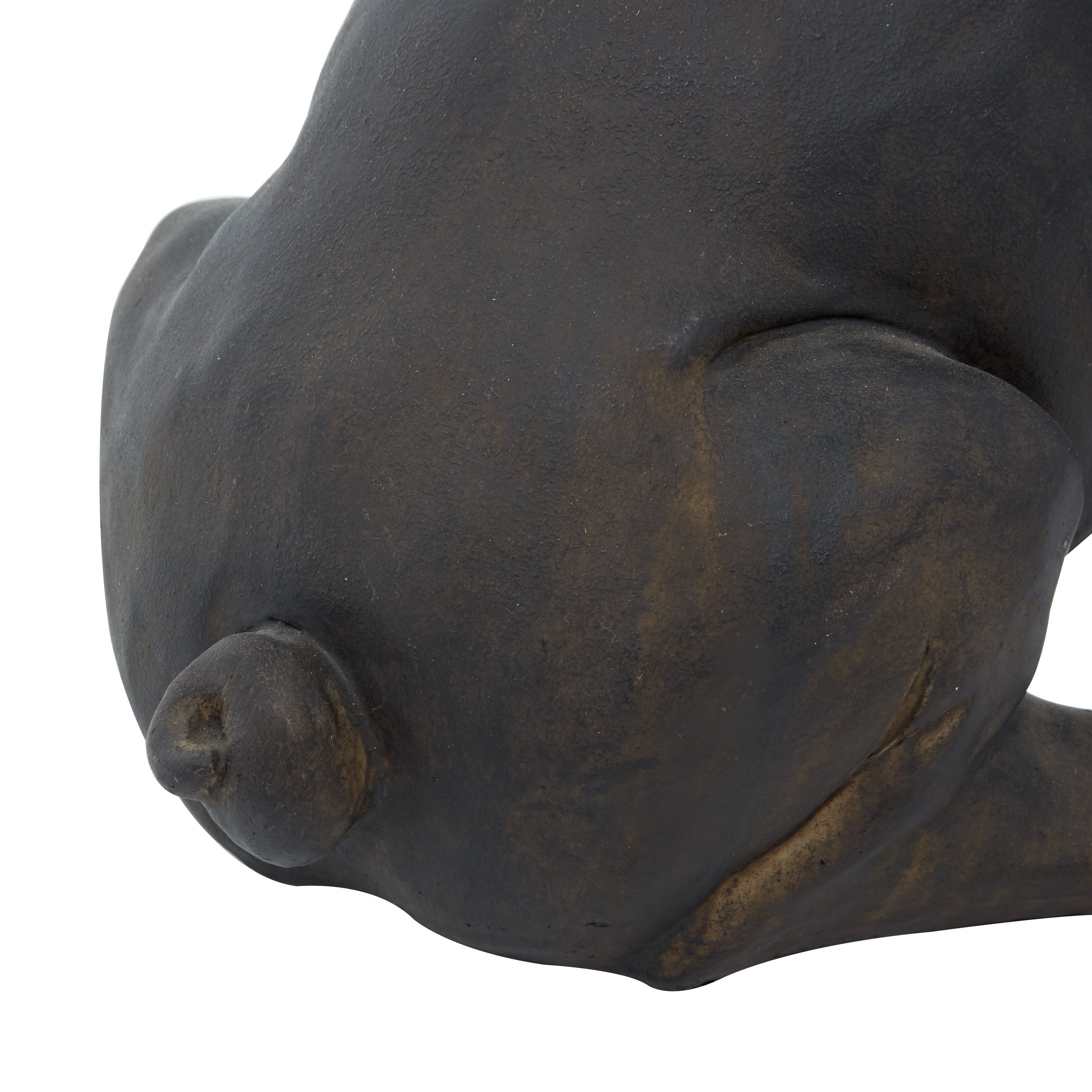 Brown Polystone Distressed Sitting Bulldog Sculpture