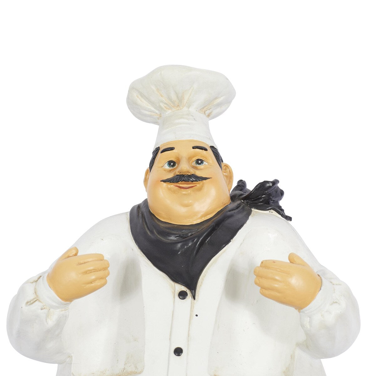 Polystone Chef Decorative Sculpture with 2 Wine Holder Slots - White - Roche River Decor