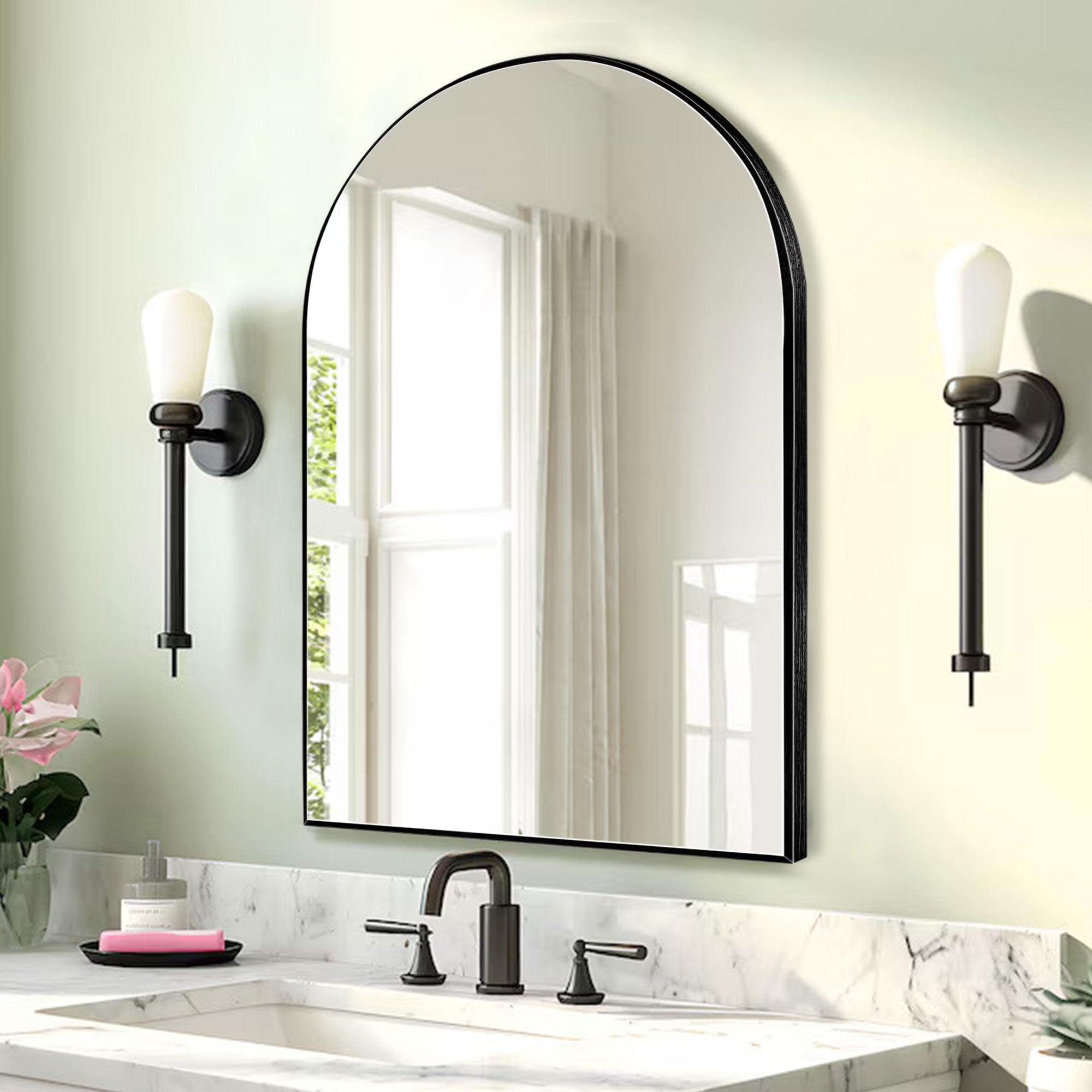 Modern Arch Bathroom Wall Mounted Vanity Mirror - 24x36