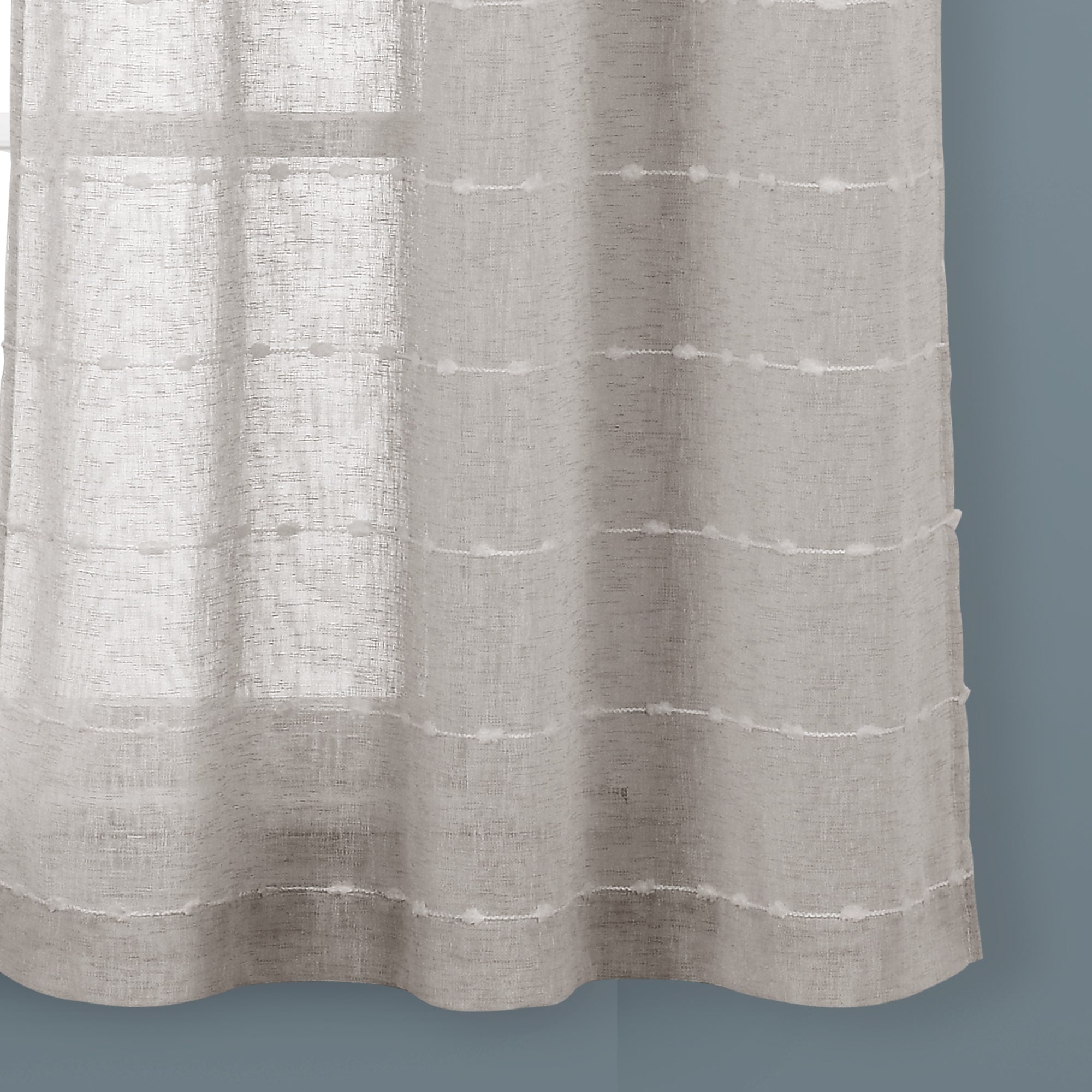 Lush Decor Farmhouse Textured Grommet Sheer Window Curtain Panel Pair