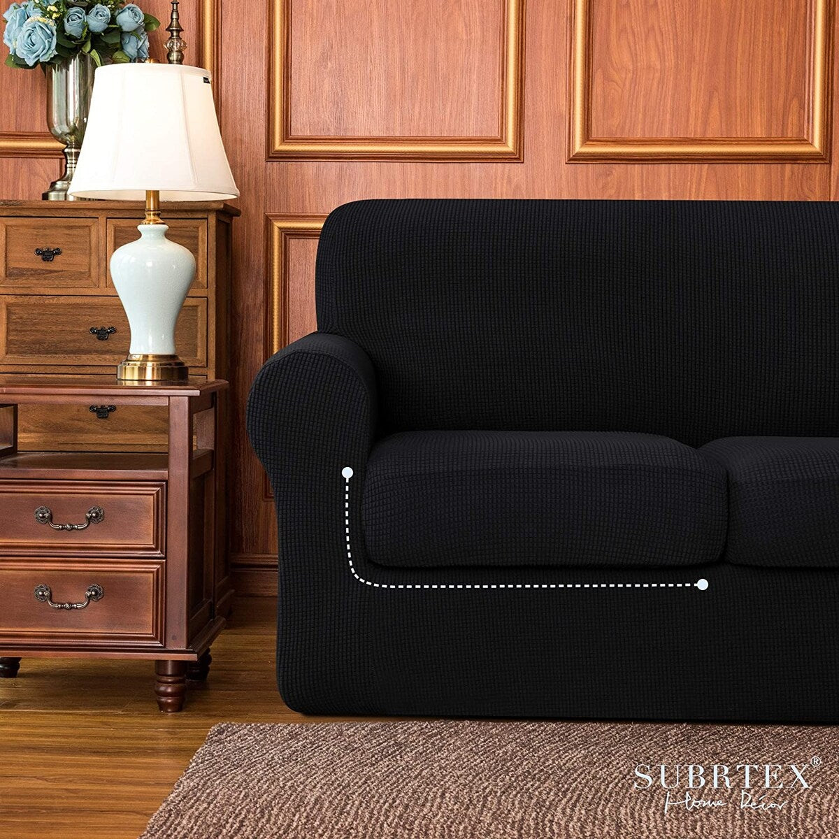 Subrtex Stretch Loveseat Slipcover Cover with 2 Separate Cushion Cover