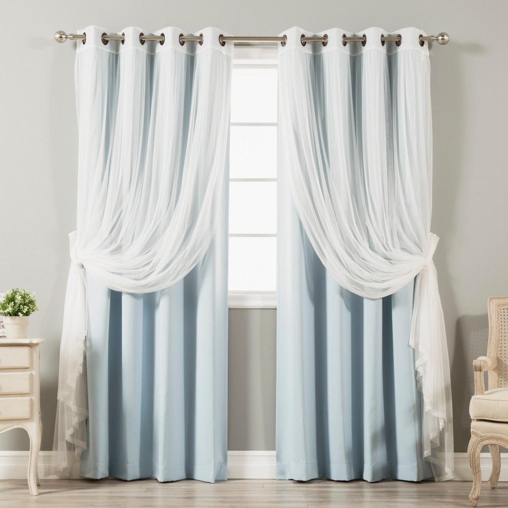 Aurora Home Mix-n-Match Blackout Tulle Lace 4-pc. Curtain Set