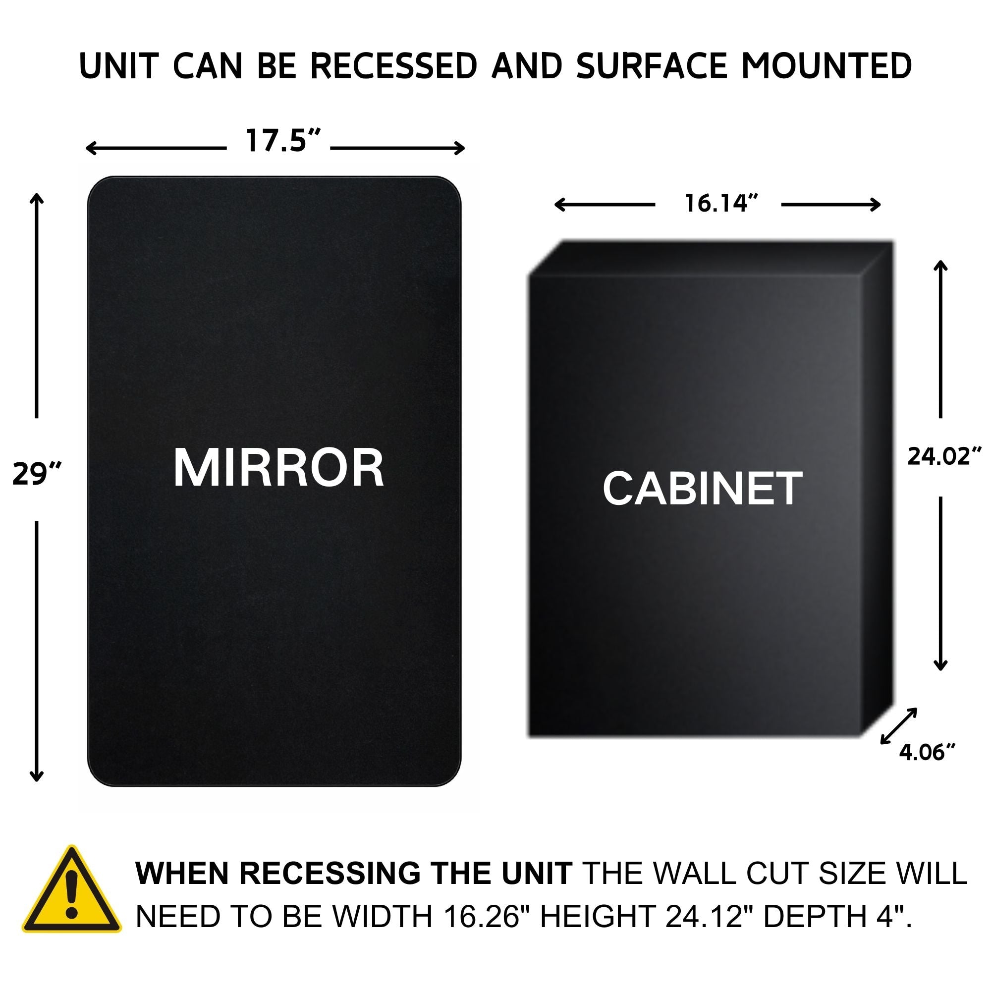 TEHOME Garnes Recessed or Surface Mount Framed Medicine Cabinet with Adjustable Shelves