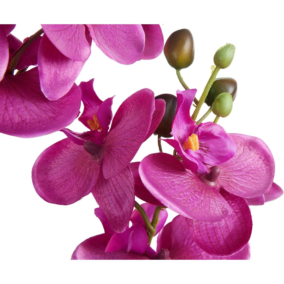 Artificial Orchid Phalaenopsis Plant Including Metallic Vase, 24