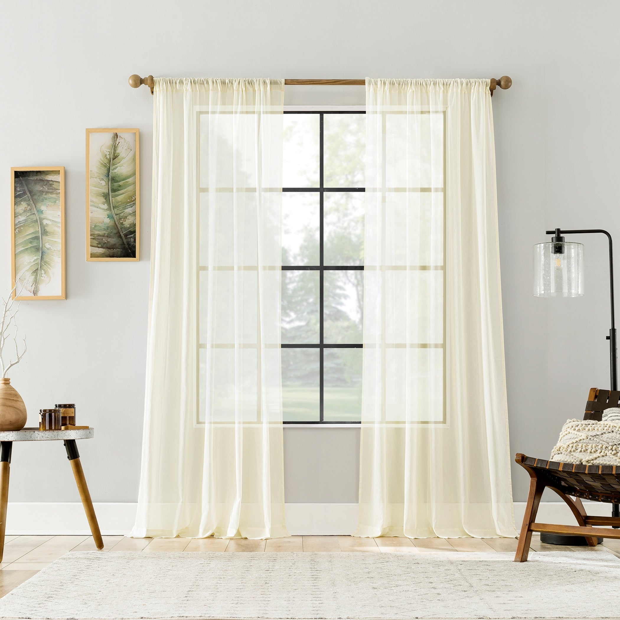 Archaeo Cotton Sheer Curtain, Single Panel