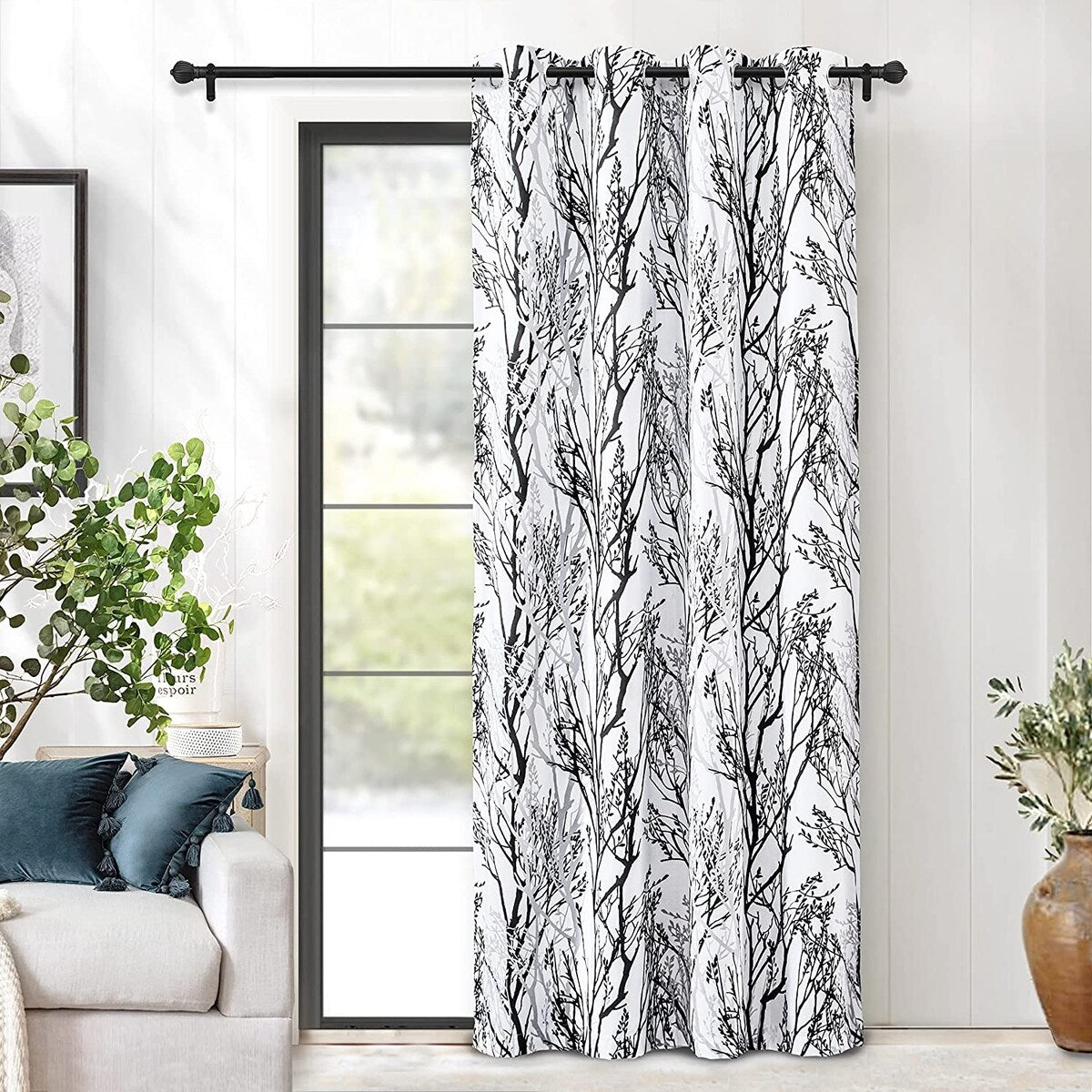 Tree Branch Grommet Window Curtain Panel