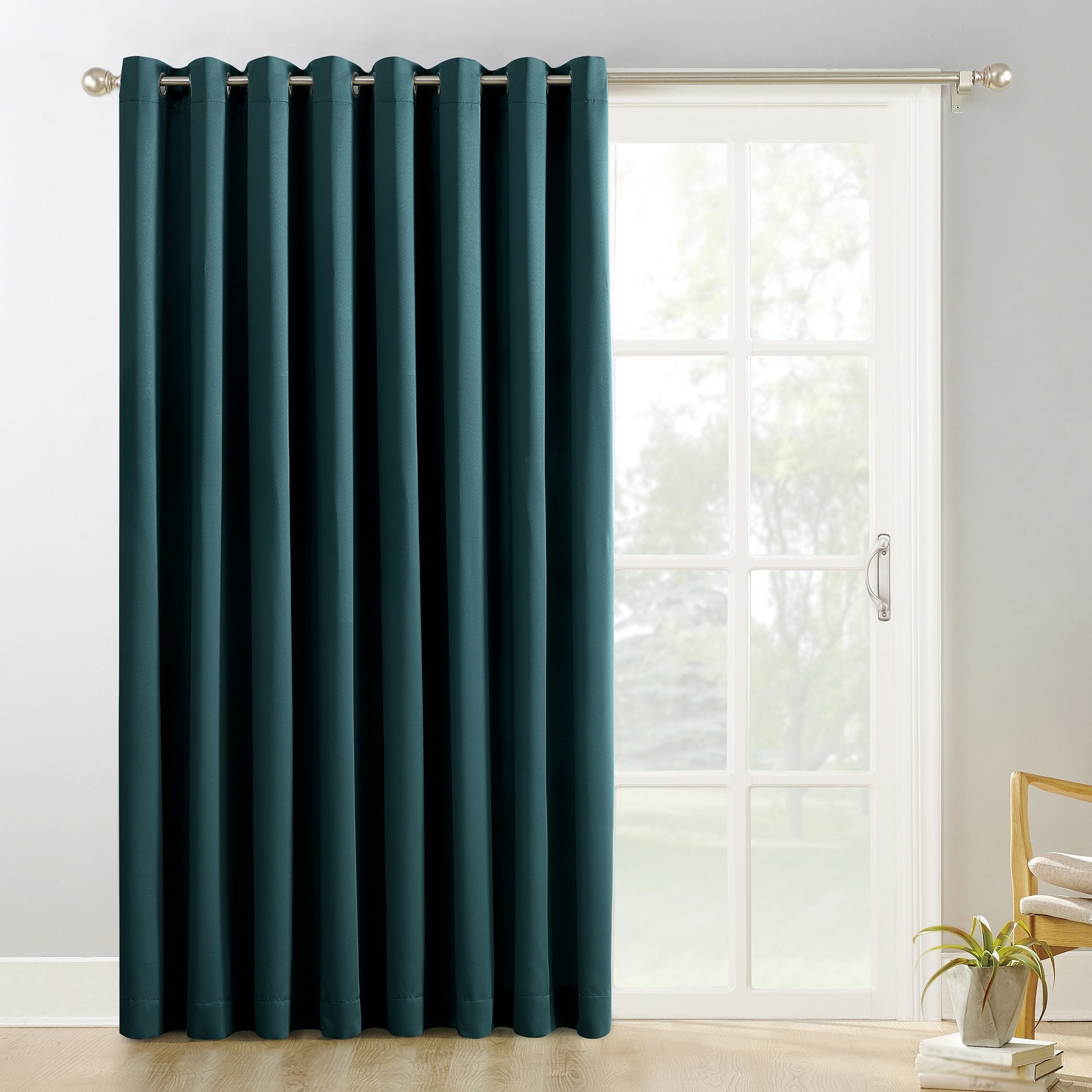 Sun Zero Hayden Patio Extra-Wide Blackout Grommet Sliding Patio Door Curtain Panel, Single Panel