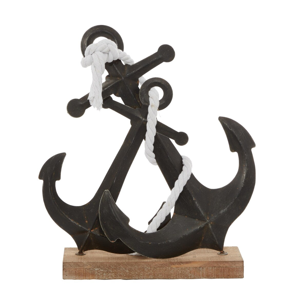 Metal Anchor Decorative Sculpture - Black - Roche River Decor