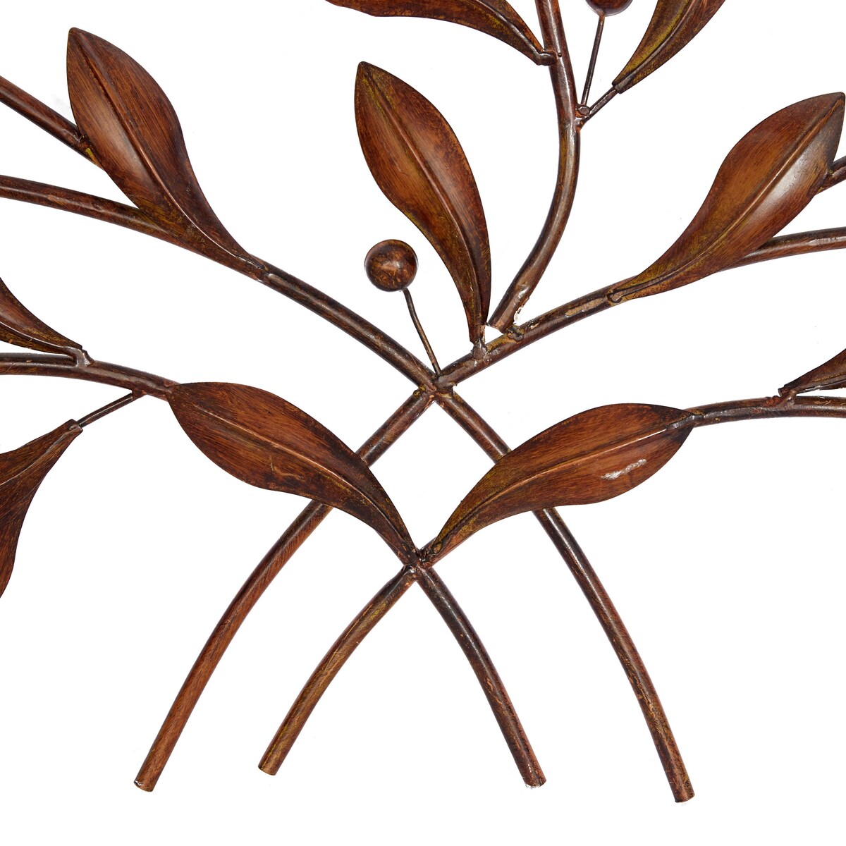 Metal Leaf Home Wall Decor - Brown - Roche River Decor