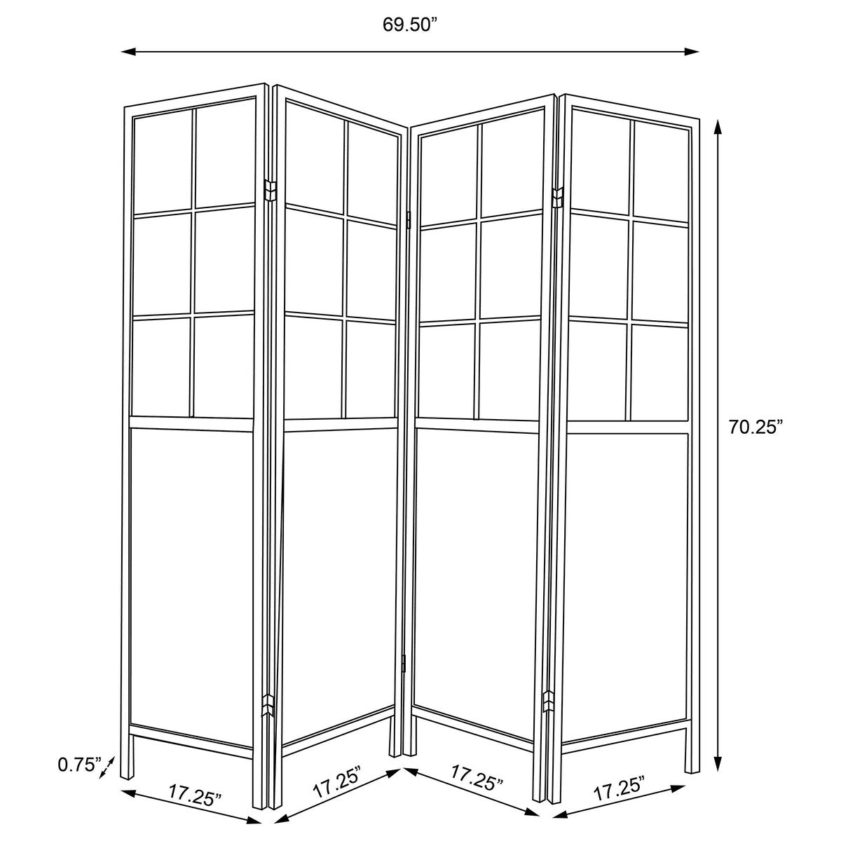 Edwards 4-Panel Room Divider Folding Shoji Screen Natural