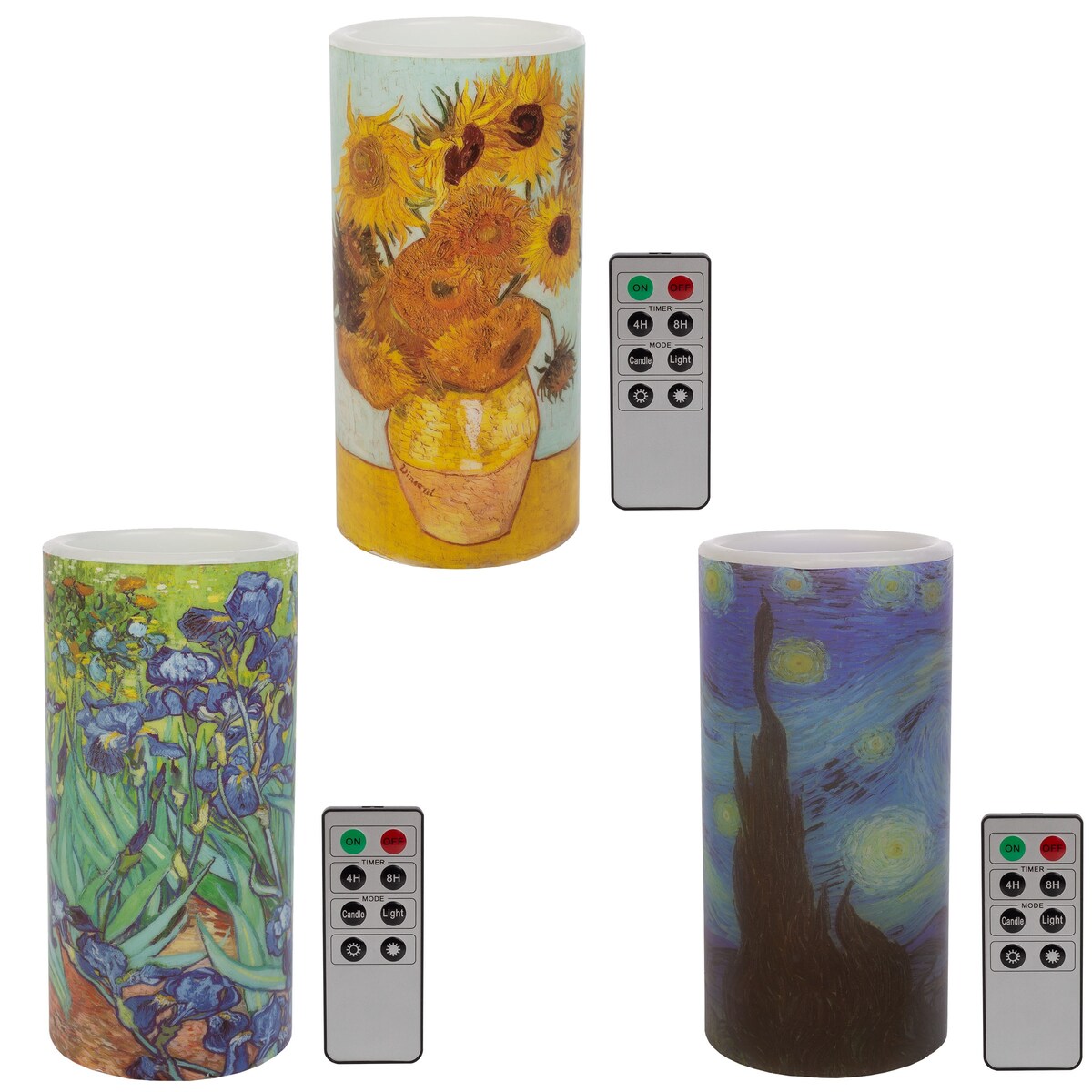 Lavish Home 3-Pack Van Gogh Collection LED Candles - 3-pieces