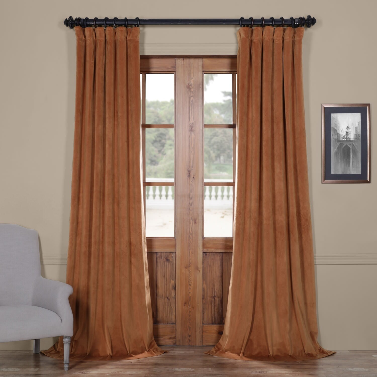 Exclusive Fabrics Signature Velvet Blackout Curtains (1 Panel) - Luxurious Single Drapery for Enhanced Light Blockage