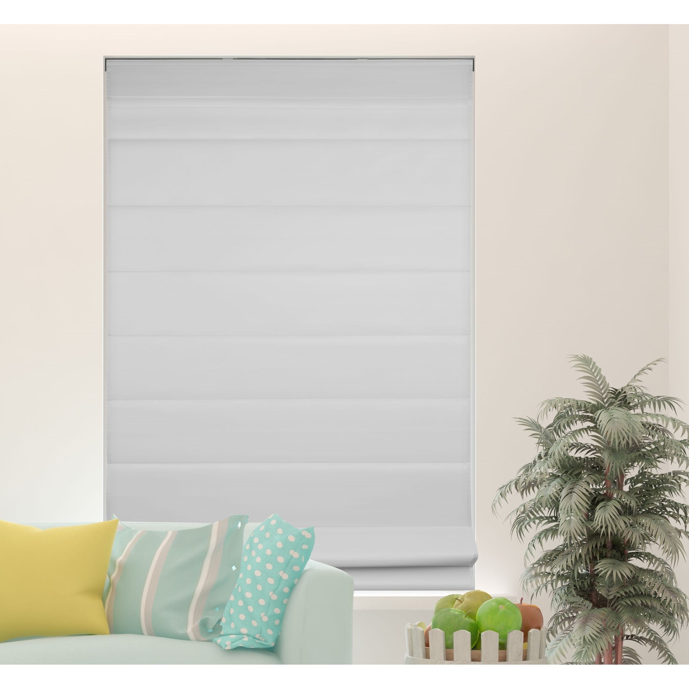 Arlo Blinds Grey Light Filtering Cordless Fabric Roman Shades