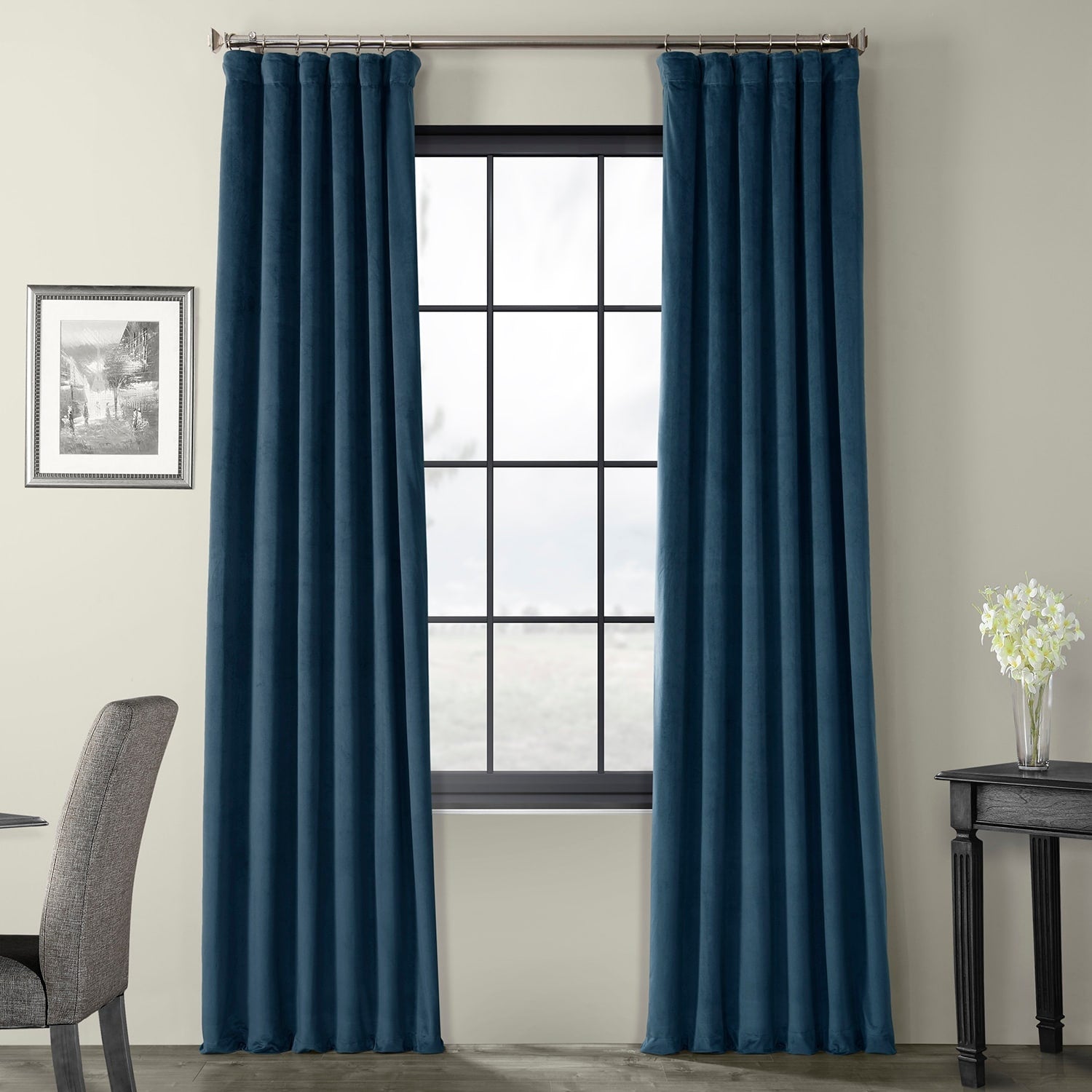 Exclusive Fabrics Signature Velvet Blackout Curtains (1 Panel) - Luxurious Single Drapery for Enhanced Light Blockage