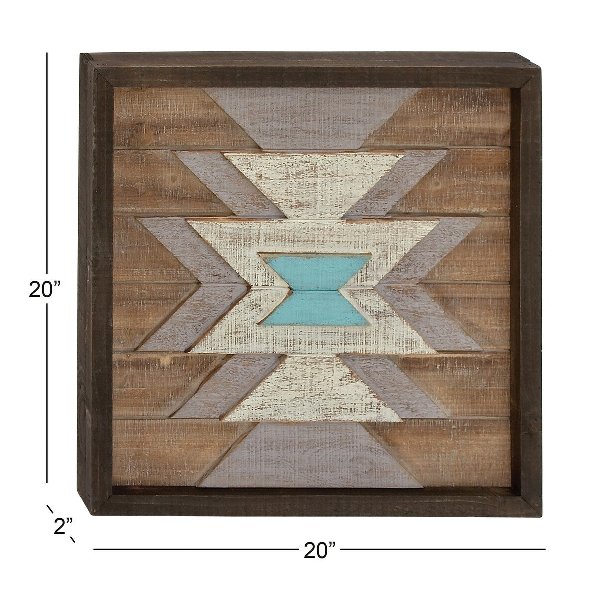 Wood Geometric Handmade Southwestern Home Wall Decor - Brown - Roche River Decor