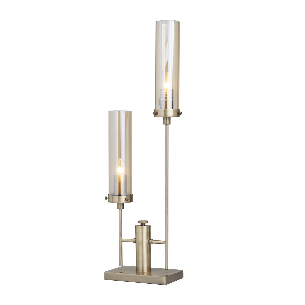 Metal Tall Room Accent Lamp with Cylinder Glass Shades - Gold - Roche River Decor