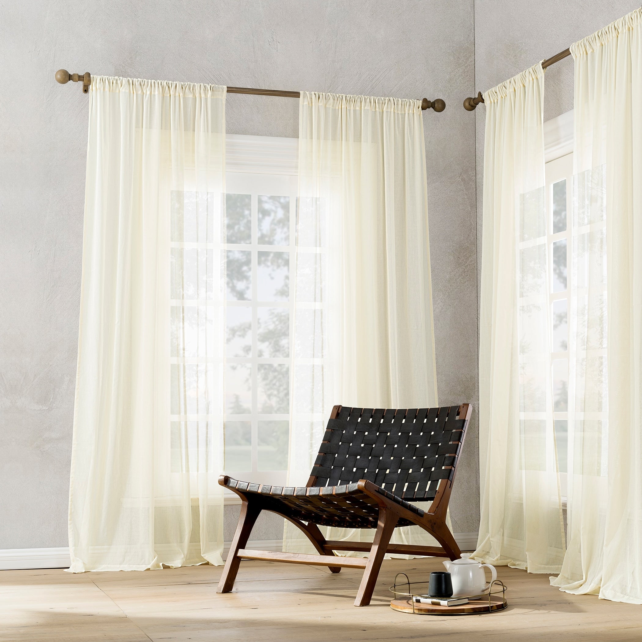 Archaeo Cotton Sheer Curtain, Single Panel