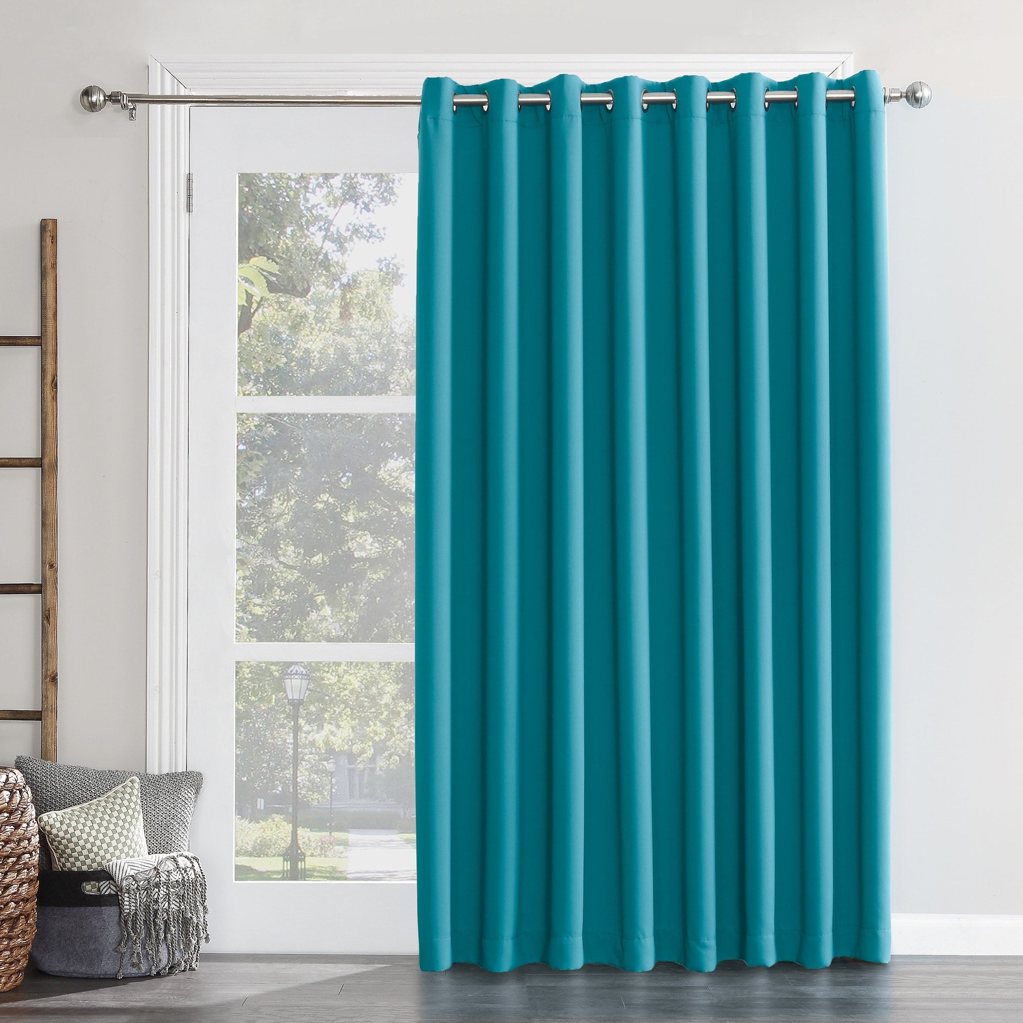 Sun Zero Hayden Patio Extra-Wide Blackout Grommet Sliding Patio Door Curtain Panel, Single Panel