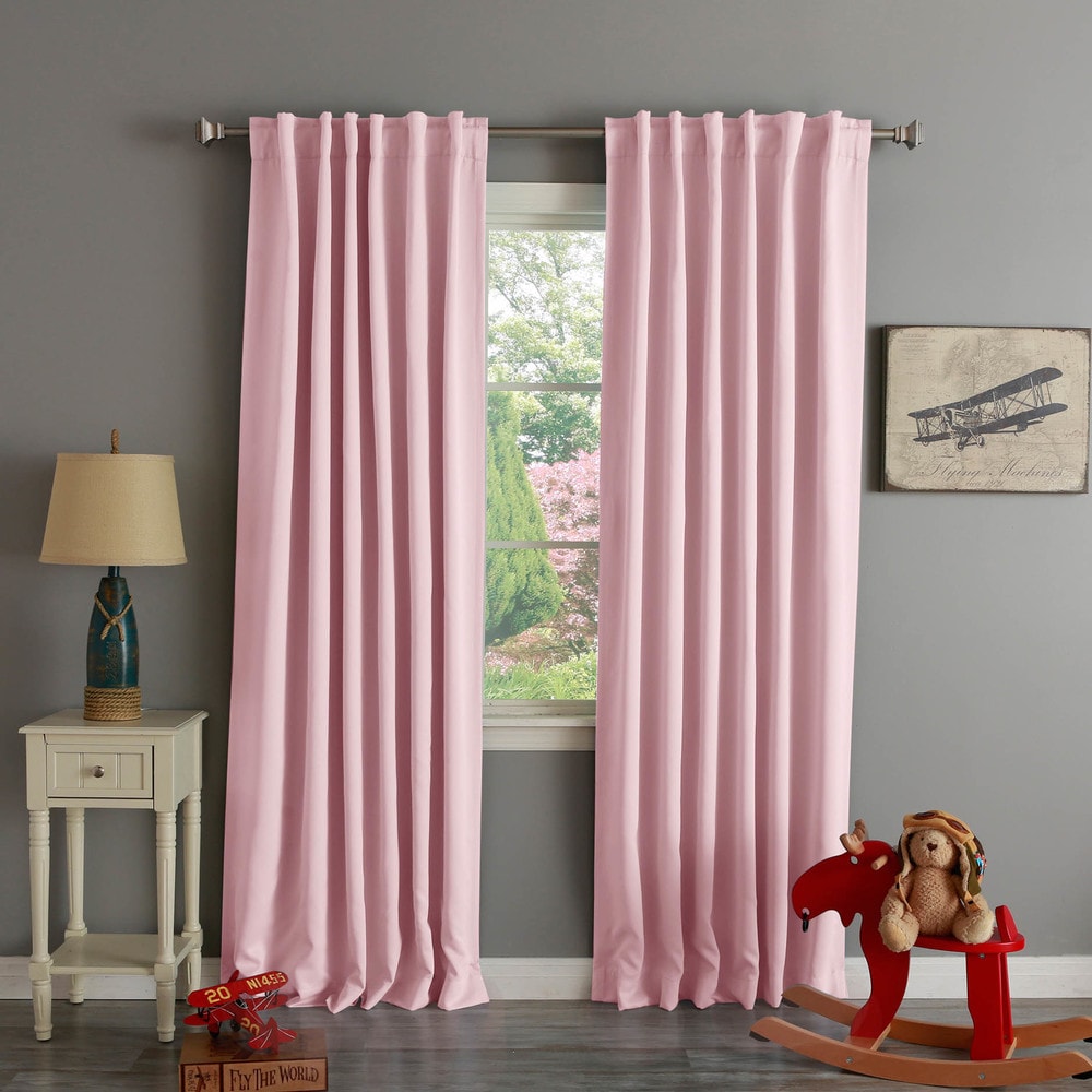 Aurora Home Solid Insulated Thermal Blackout Curtain Panel Pair - 52 x 120