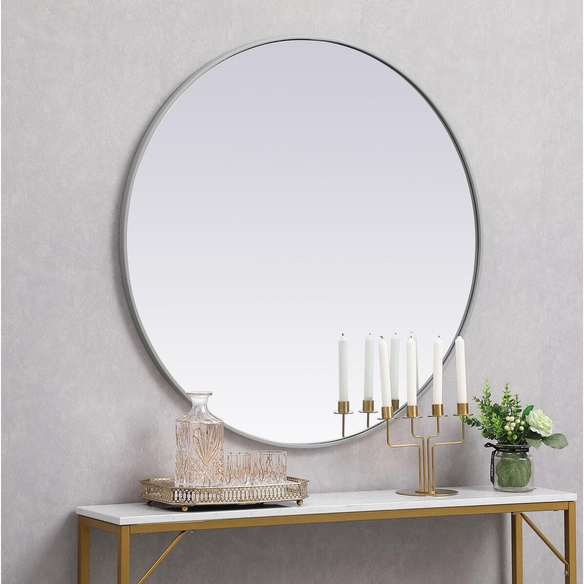 Carson Carrington Labbemala Metal Frame Round Mirror