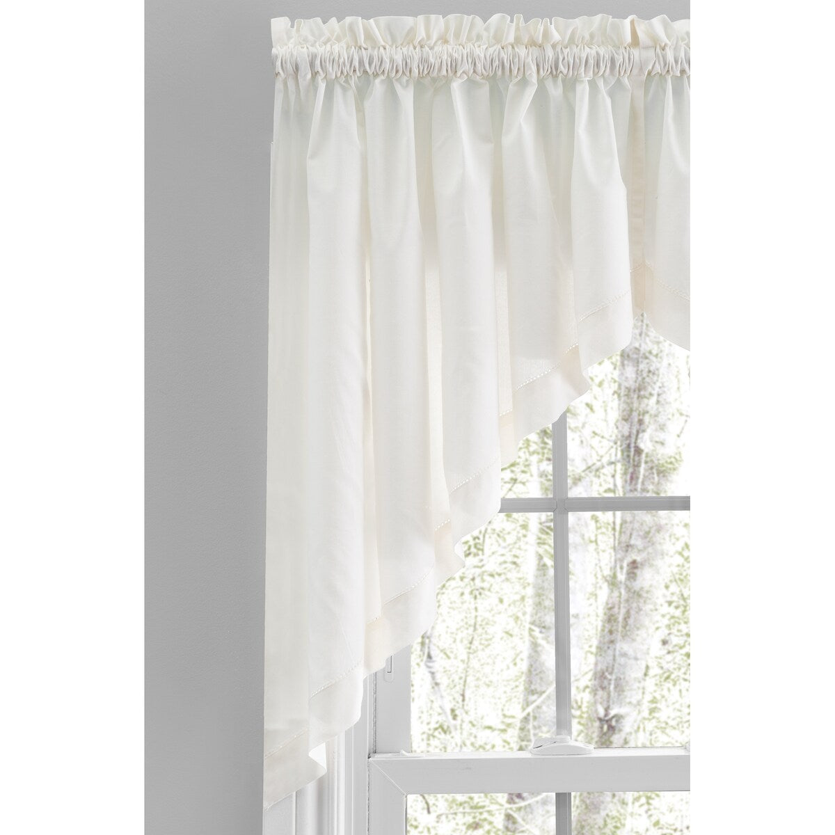 Simplicity Hemstitch 100% Cotton Rod Pocket Kitchen Curtains - Tier, Swag or Valance (Sold Separately)