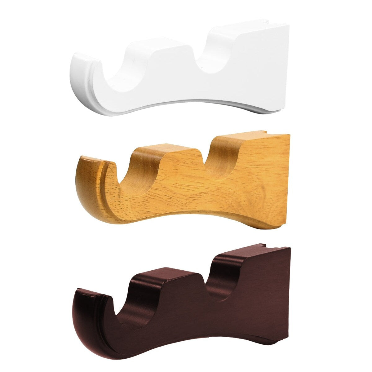 Mix & Match Wood Single / Double Curtain Rod Bracket