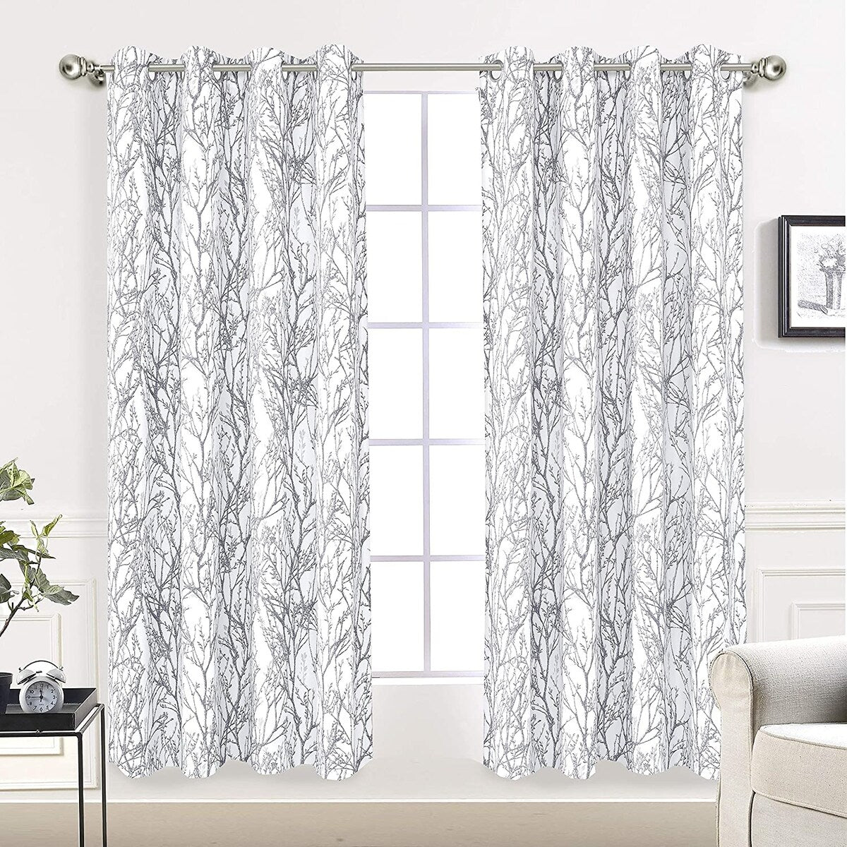 Tree Branch Grommet Window Curtain Panel