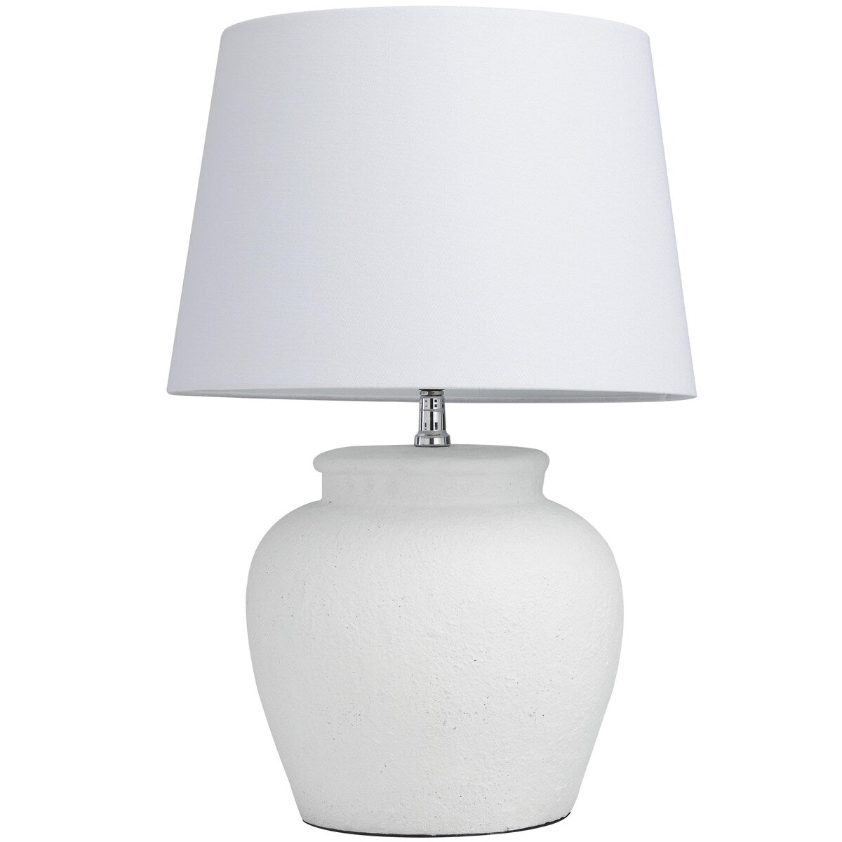 Cement Stone Pot Inspired Room Table Lamp with Textured Exterior - White - Roche River Decor