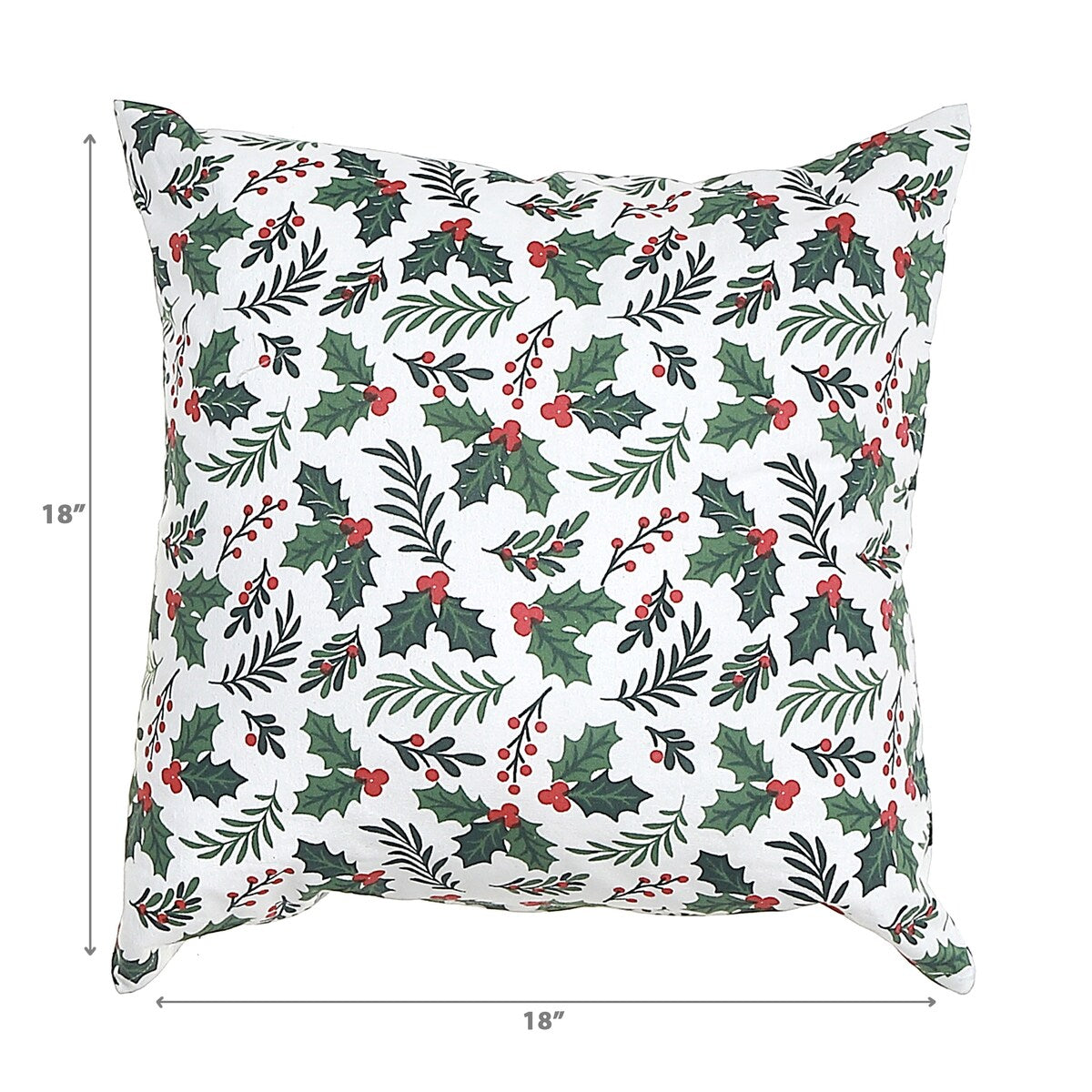 Cotton Fused Cushion Holly and Ivy - Set of 2